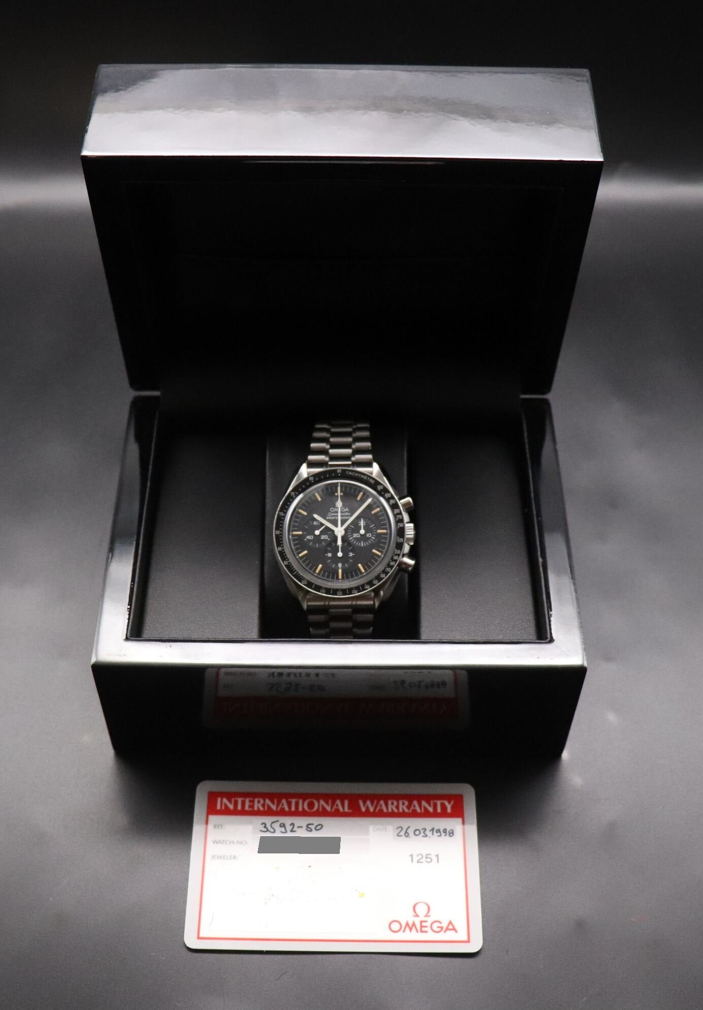 Omega Speedmaster Moonwatch 3592.50 Apollo XI Papers 1998