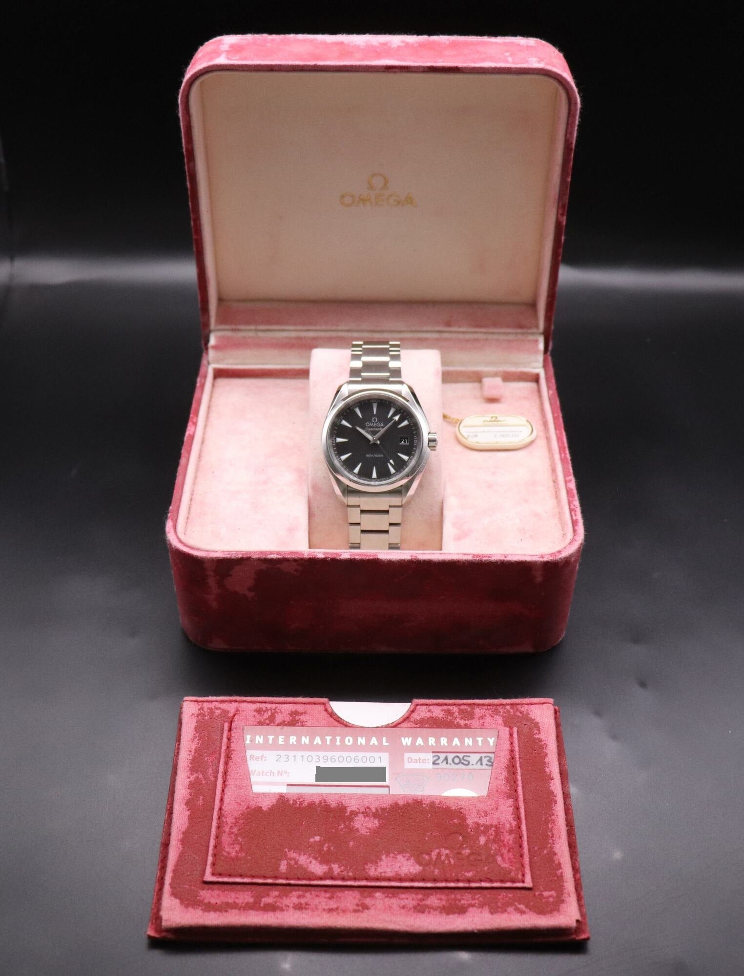 Omega Seamaster Aqua Terra 231.10.39.60.06.001 Fullset 2013 Box+Paper