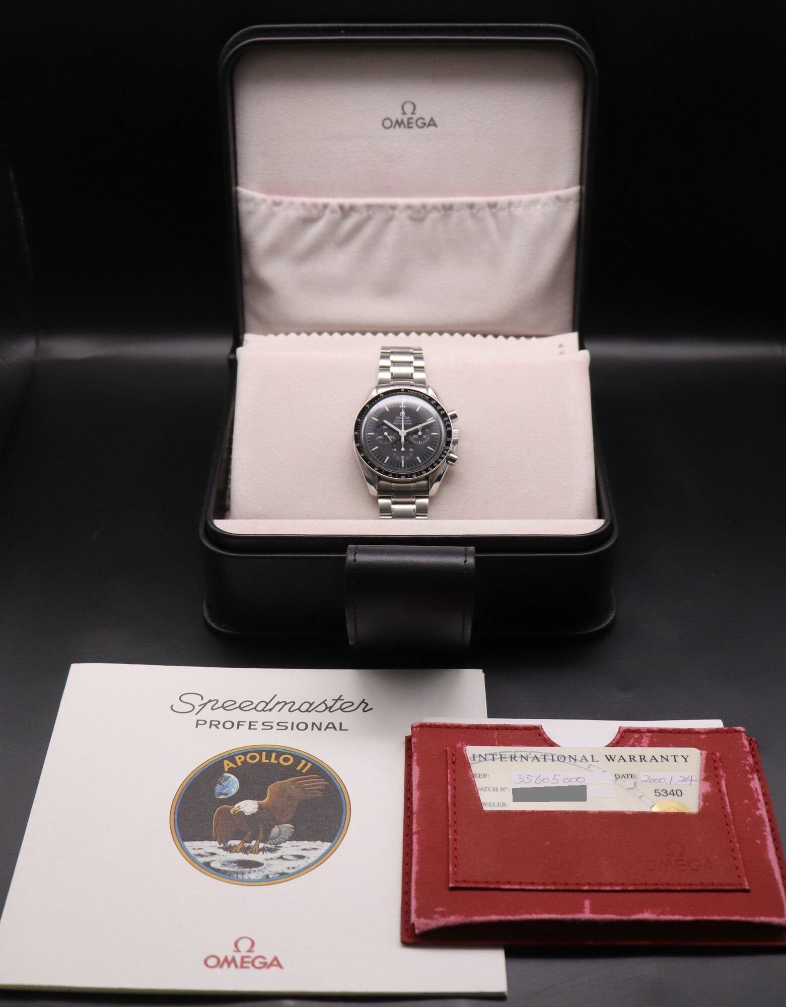 Omega Speedmaster Professional 3560.50 Apollo 11 Hello Houston Fullset 2000 Box+Papers