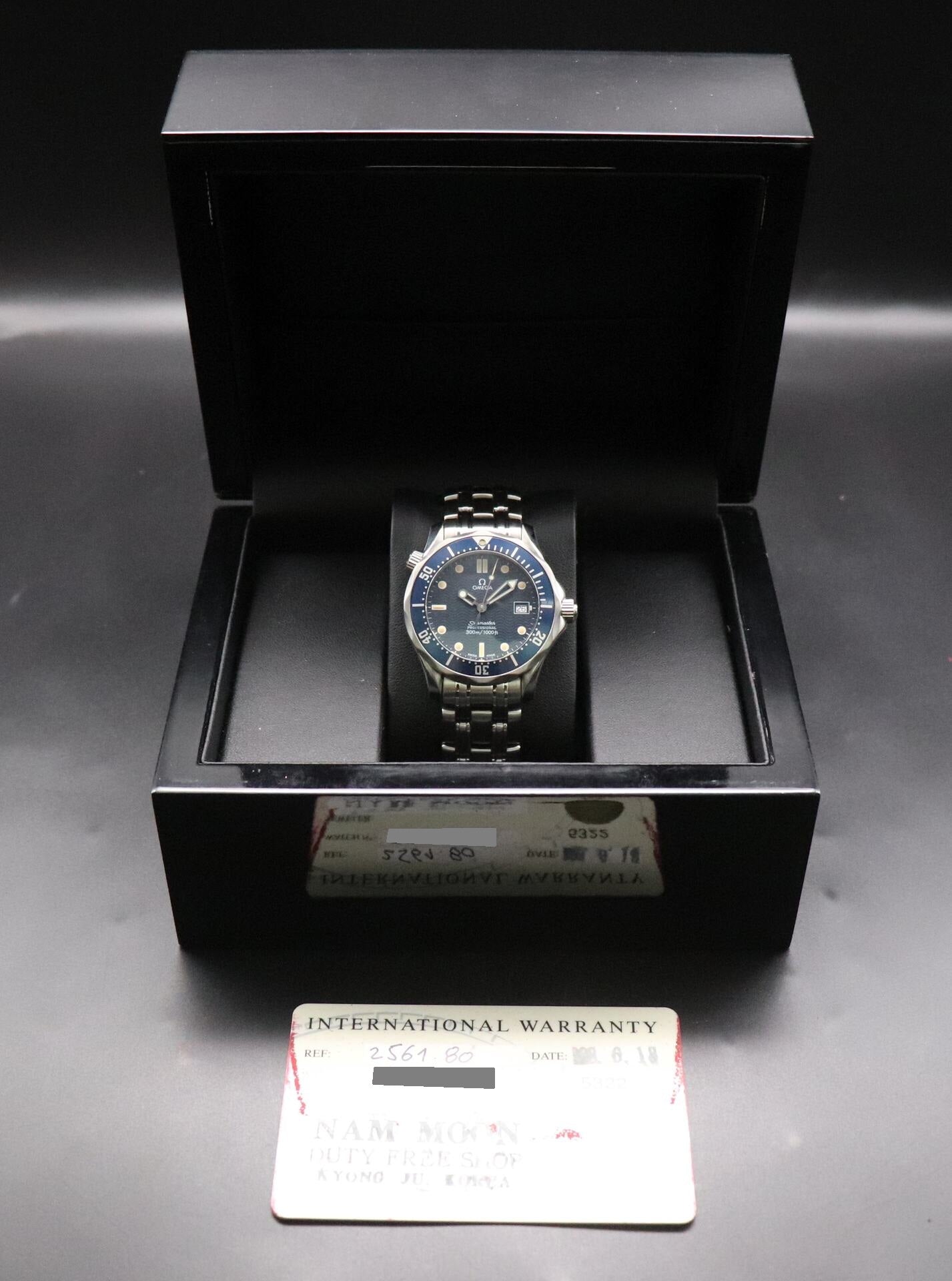 Omega Seamaster 300 2561.80 Blue Dial 1998 Papers
