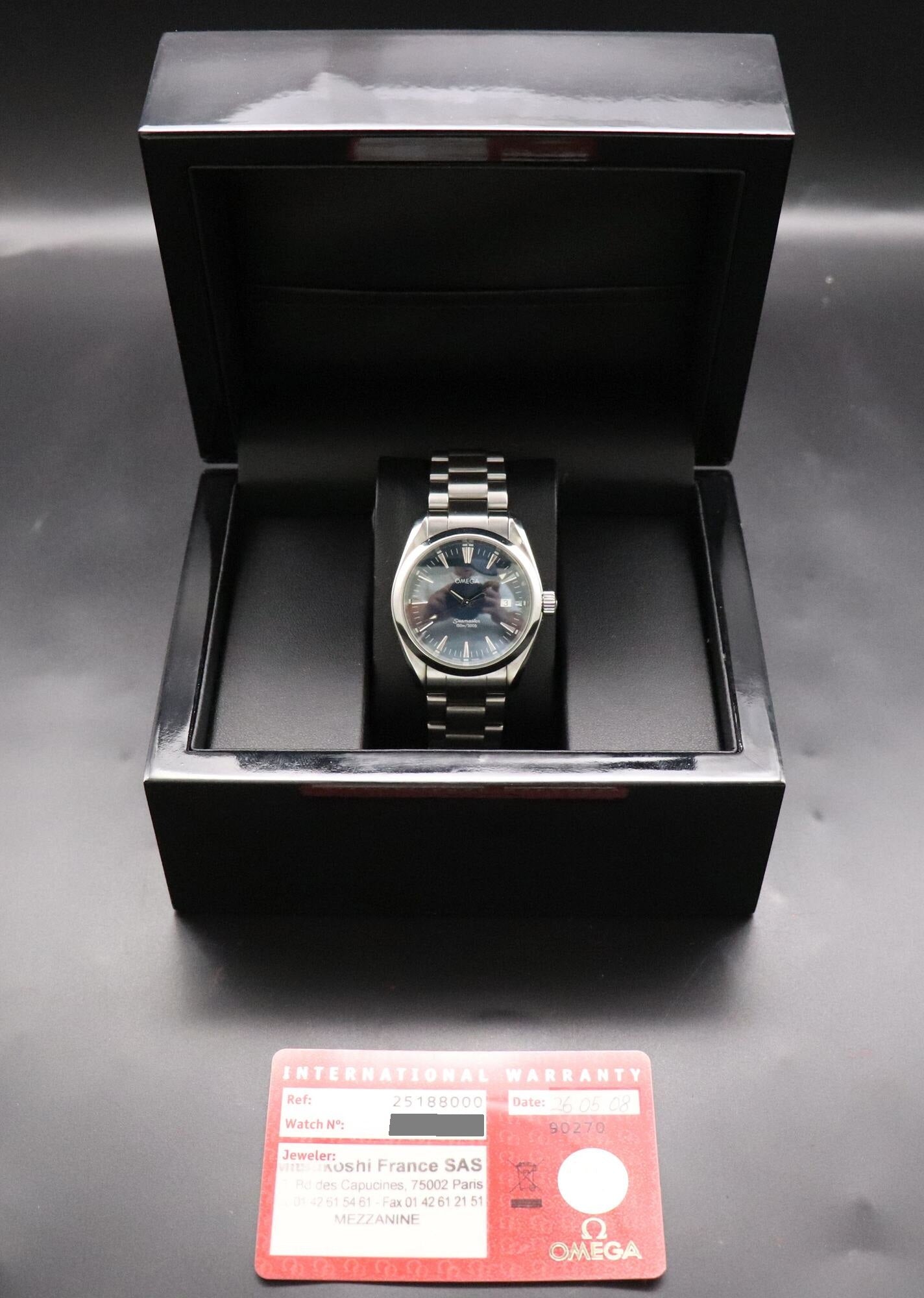Omega Seamaster Aqua Terra 2518.80 Papers 2008