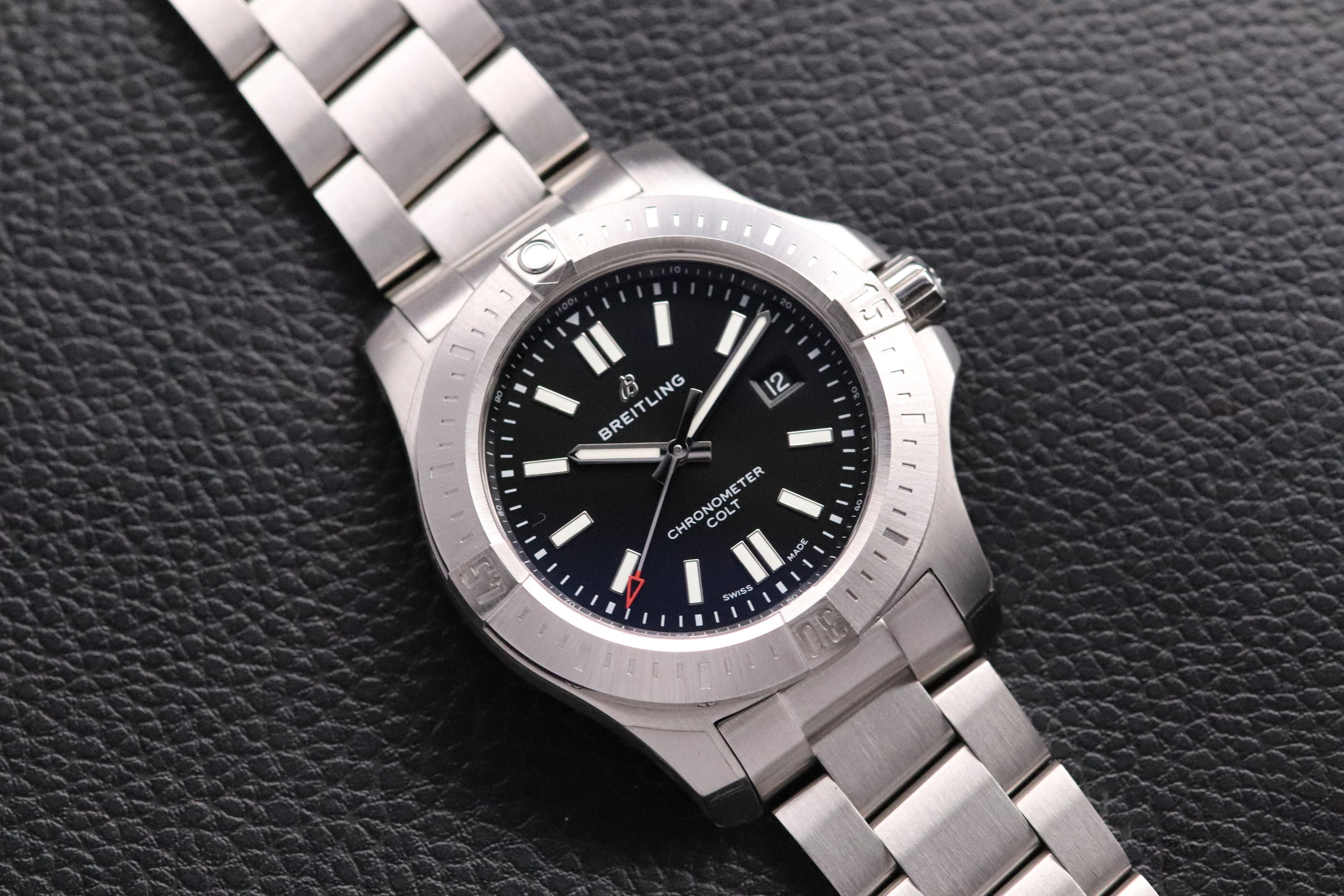 Breitling Colt A17388 Black Dial Fullset 2023 Box+Papers