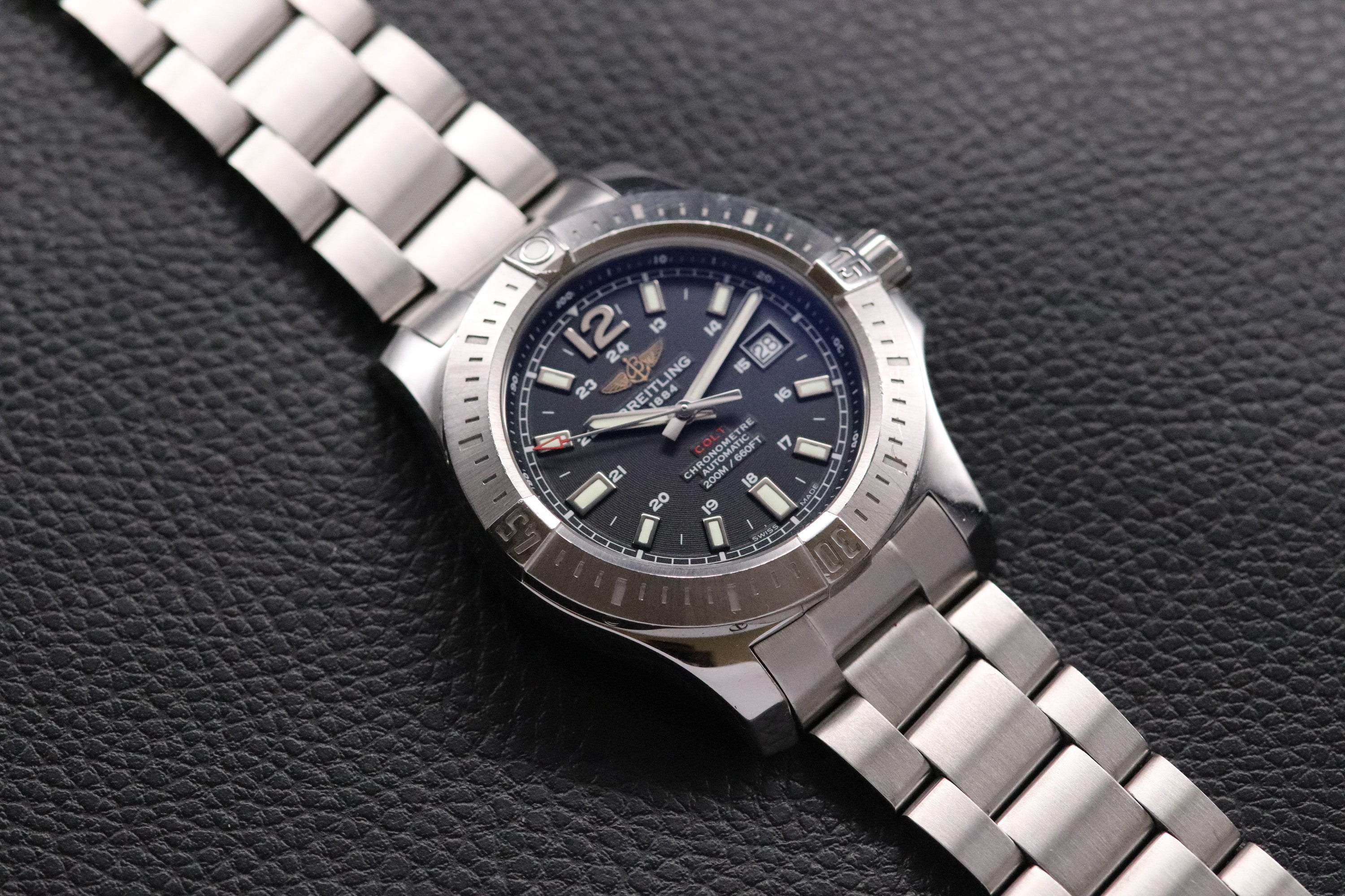 Breitling Colt A17388 Black Dial Fullset 2016 Box+Papers