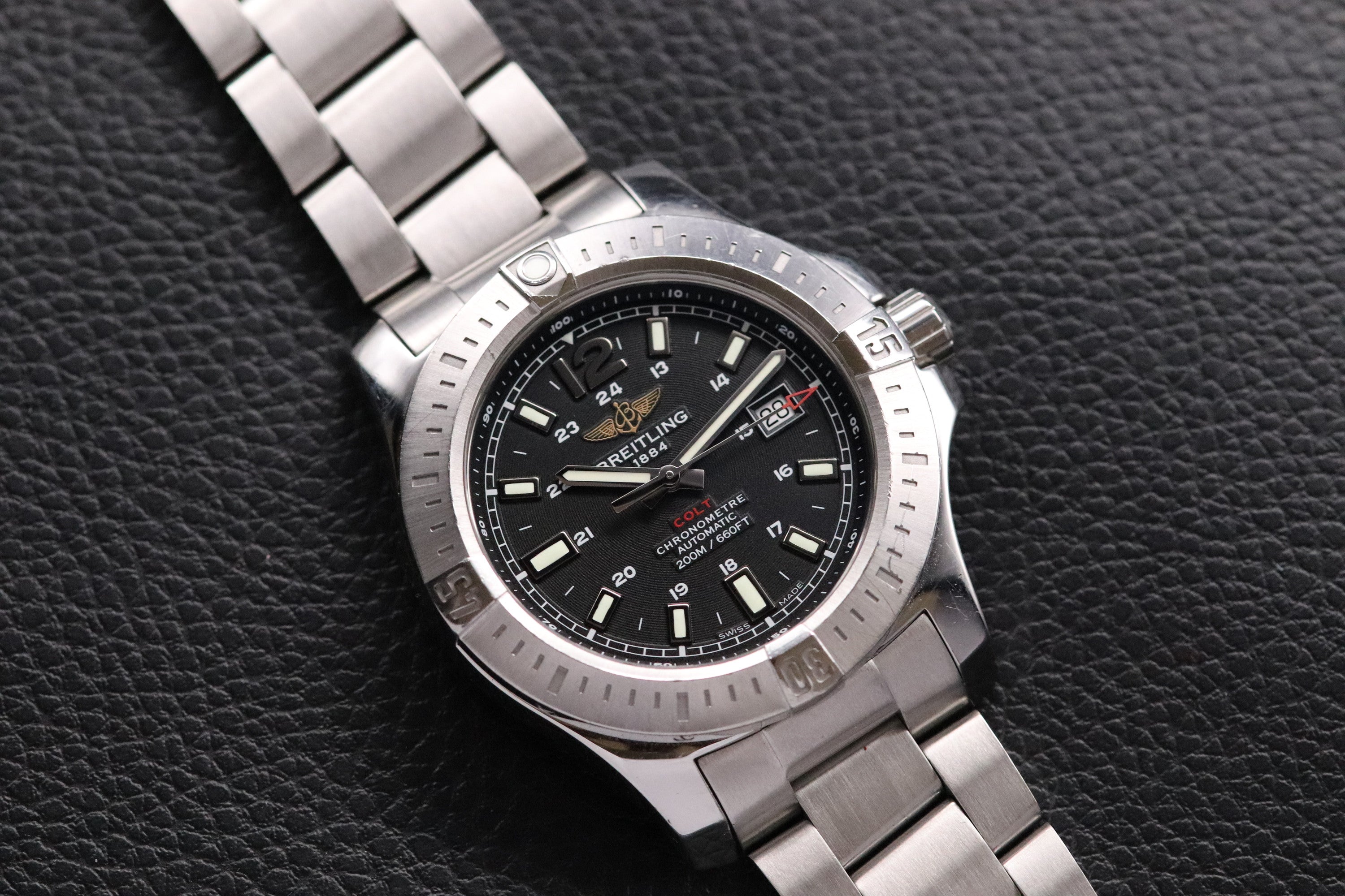 Breitling Colt A17388 Black Dial Fullset 2016 Box+Papers
