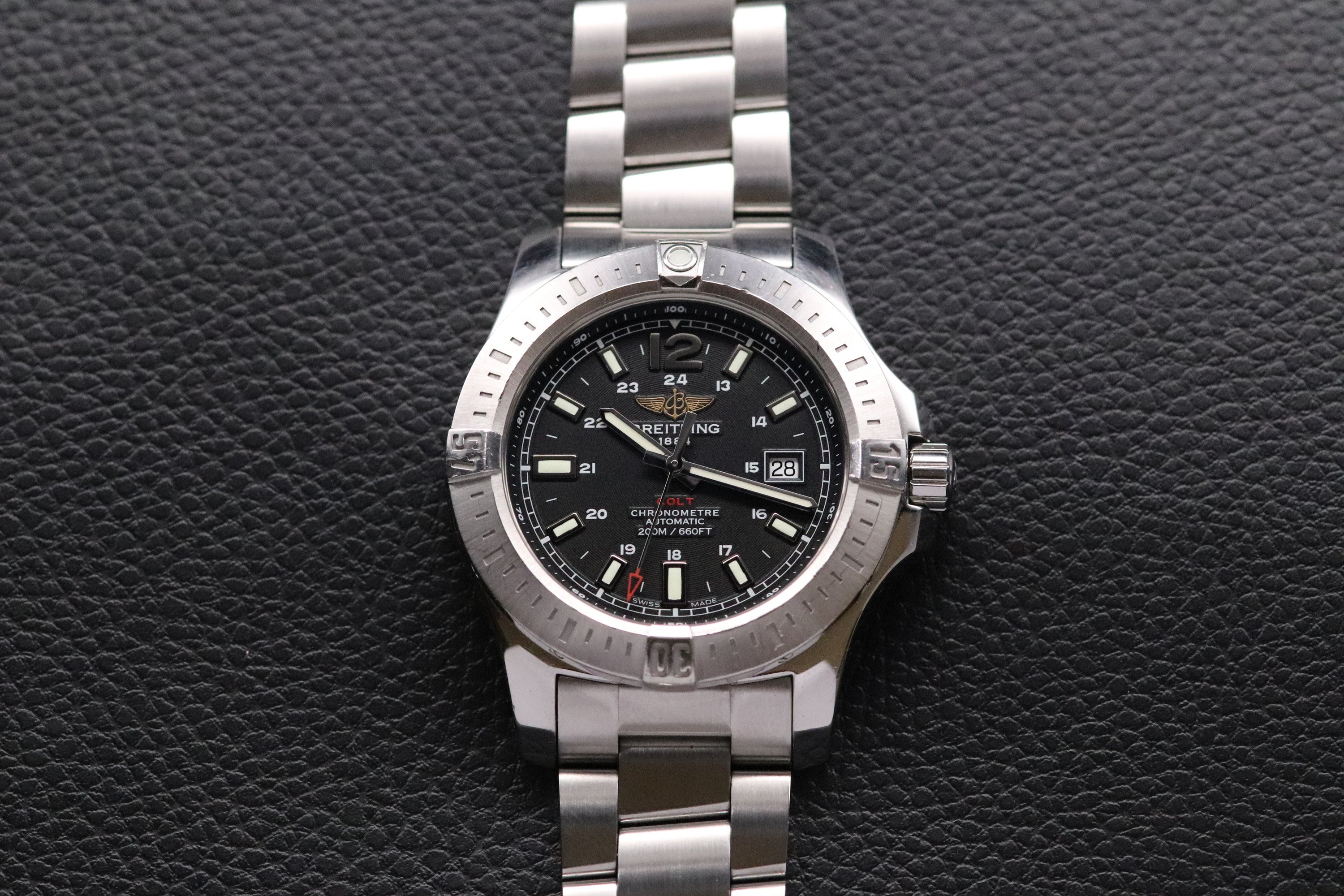 Breitling Colt A17388 Black Dial Fullset 2016 Box+Papers