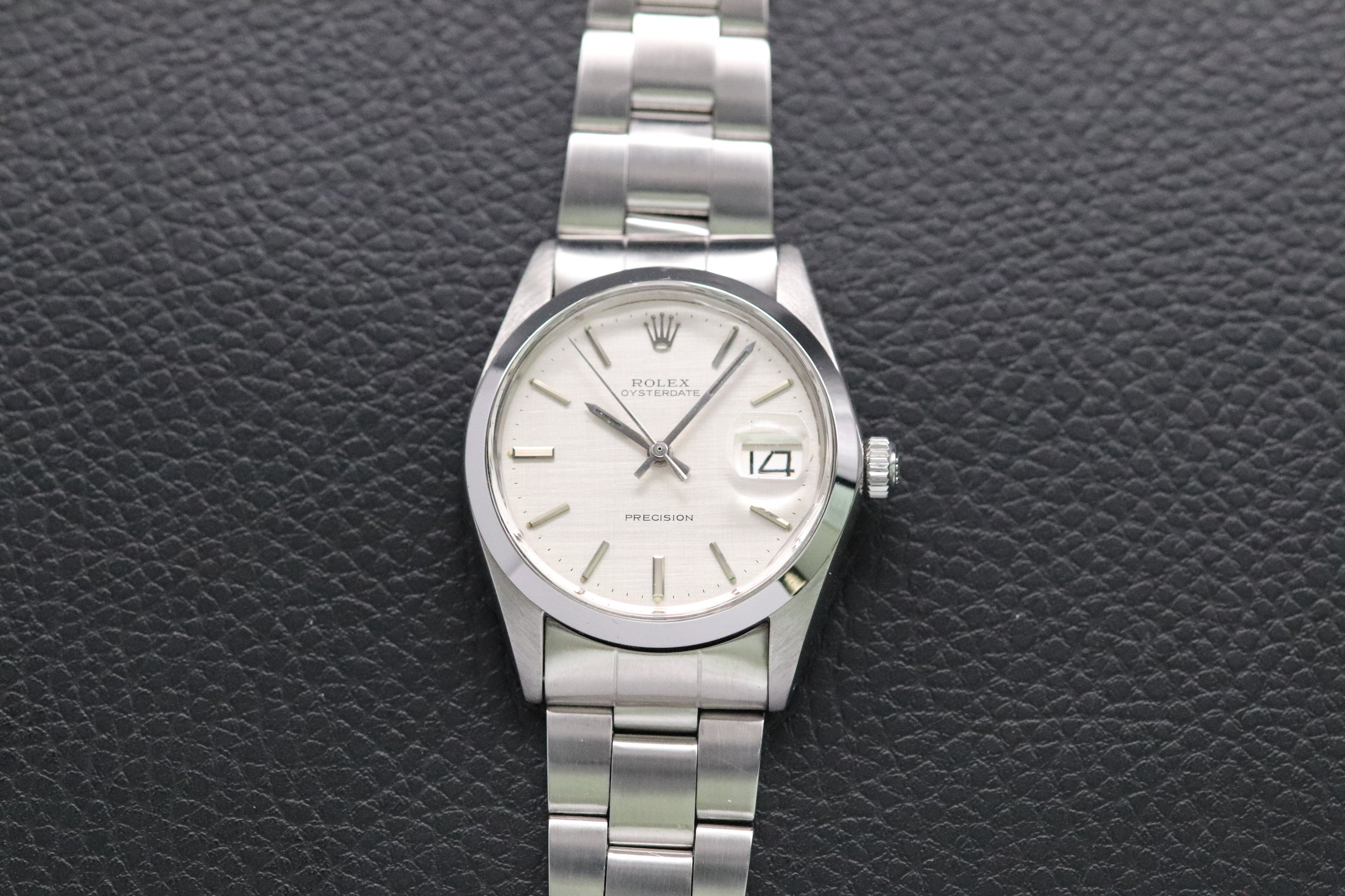 Rolex Oysterdate Precision 6694 Silver Linen Dial 1972 Box