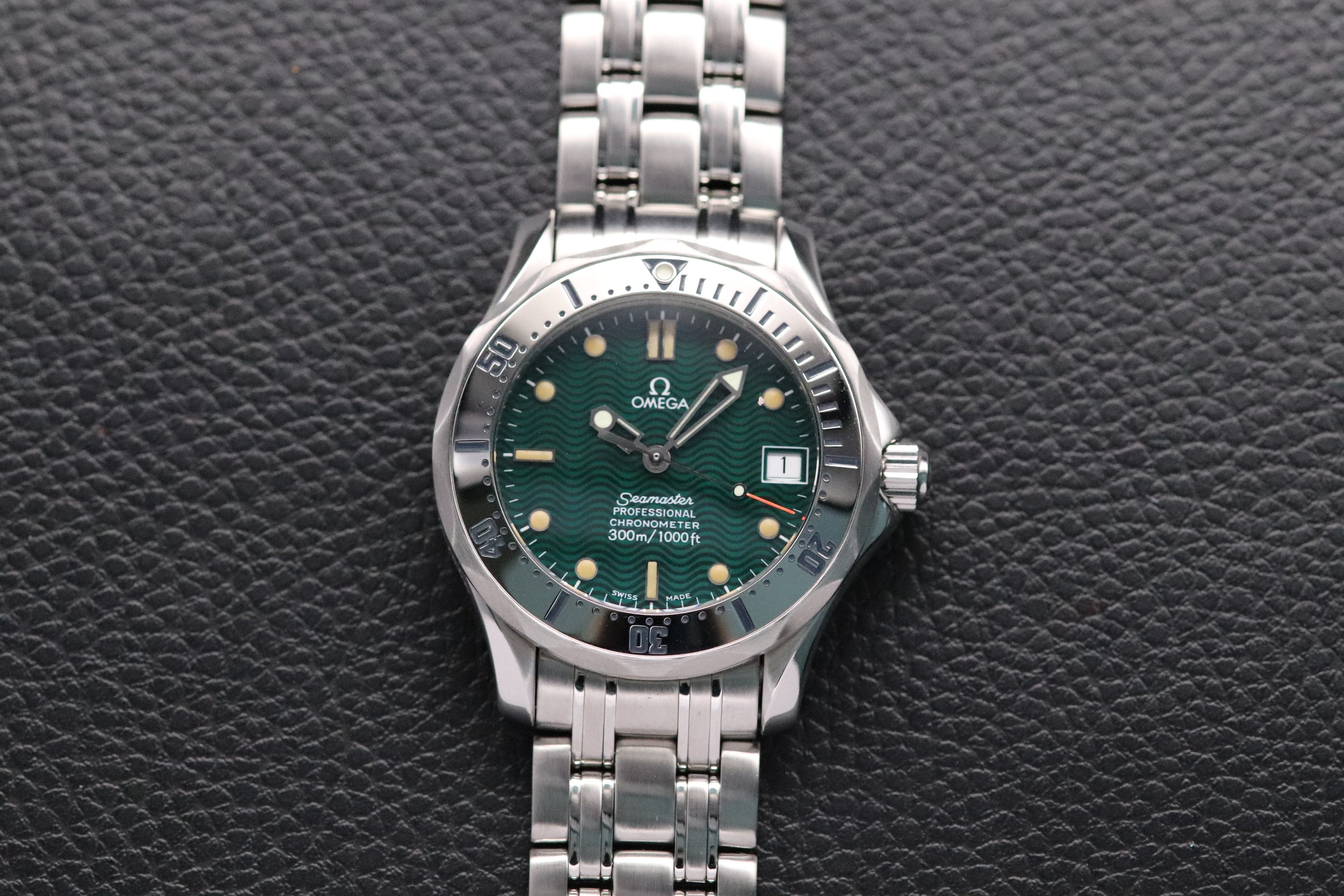 Omega Seamaster 300 2553.41 Jacques Mayol Green Fullset 1996 Box+Papers