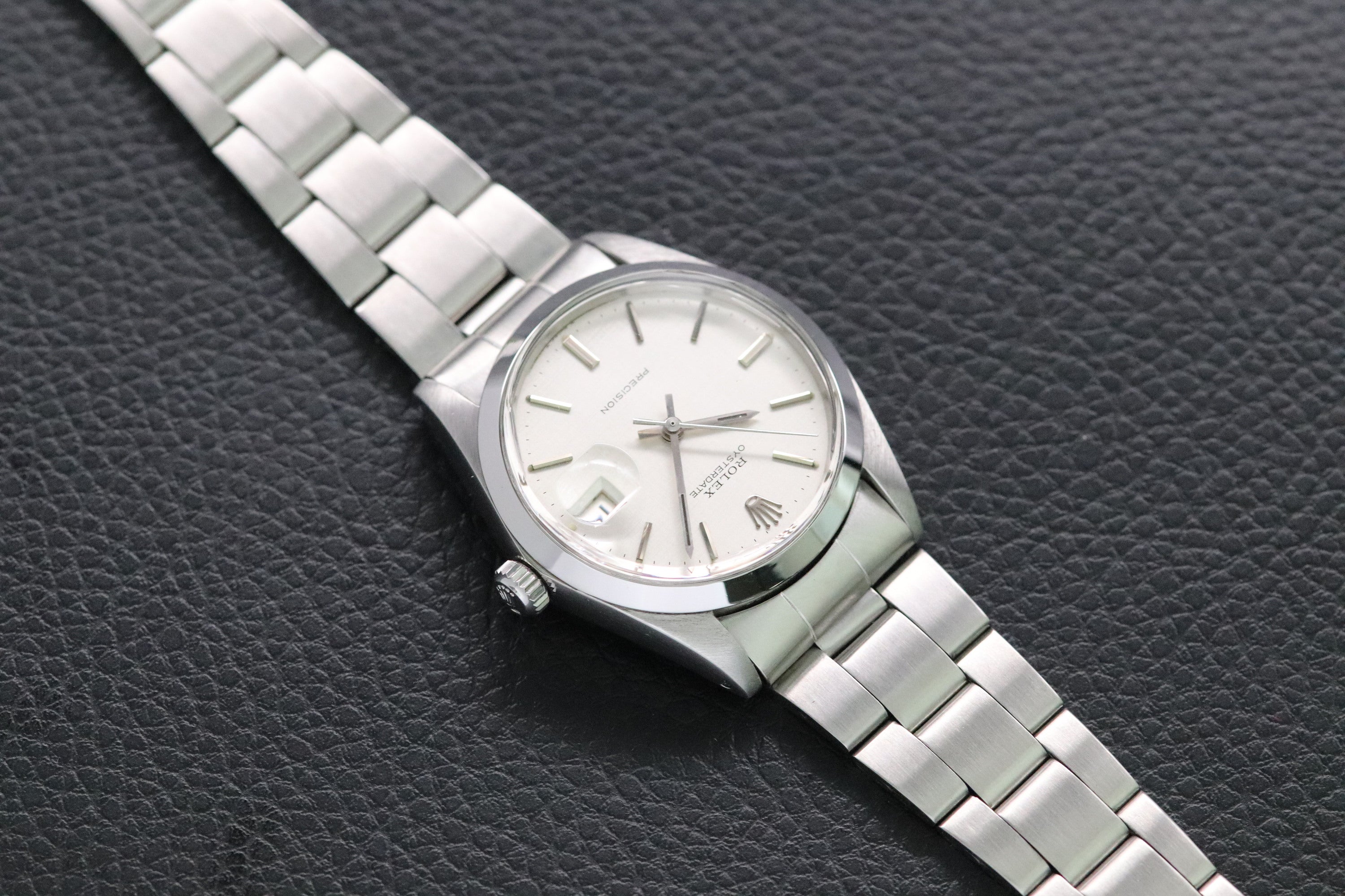 Rolex Oysterdate Precision 6694 Silver Linen Dial 1972 Box