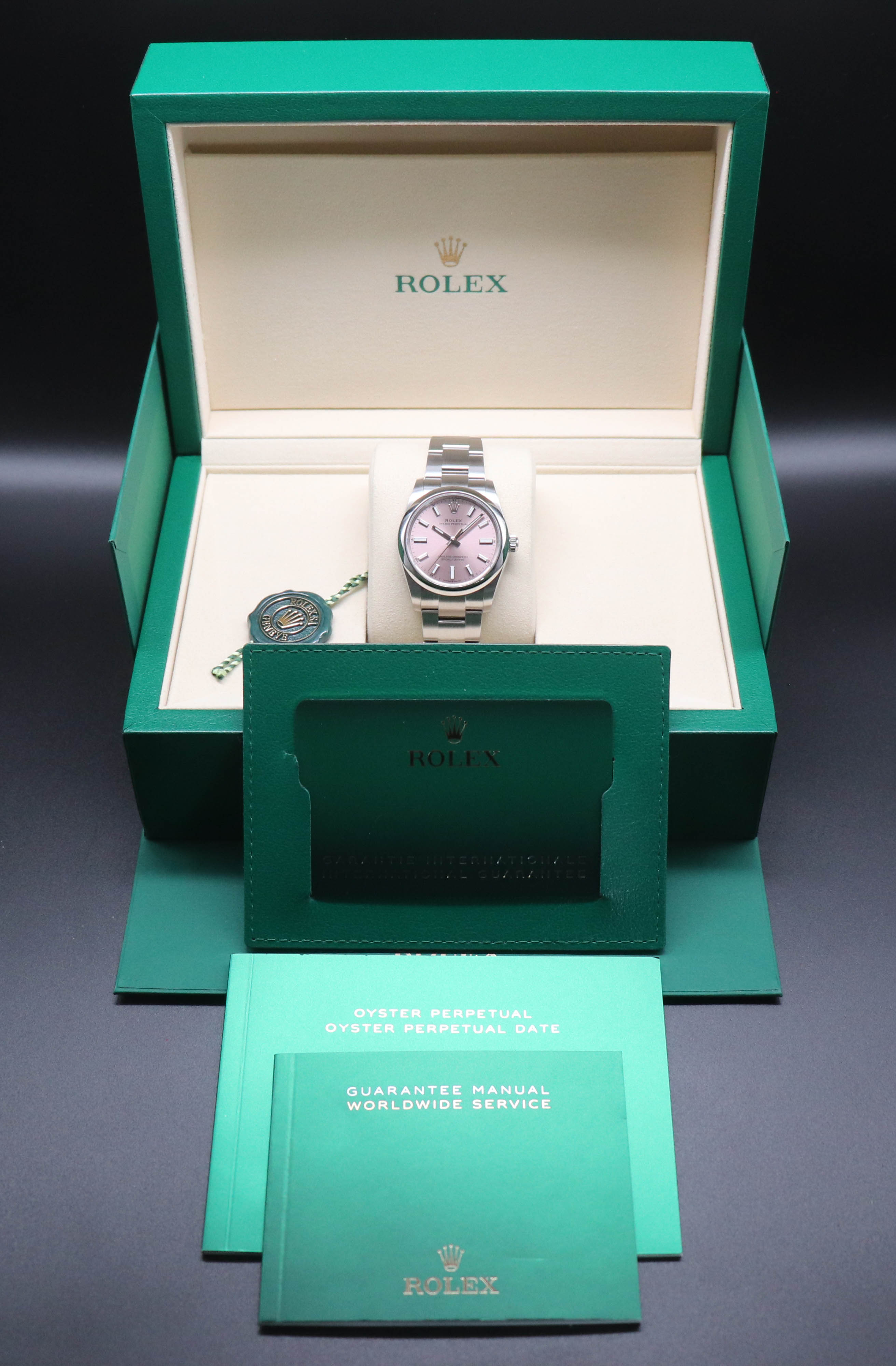 Rolex Oyster Perpetual 124200 Pink Fullset 2025 Box+Papers