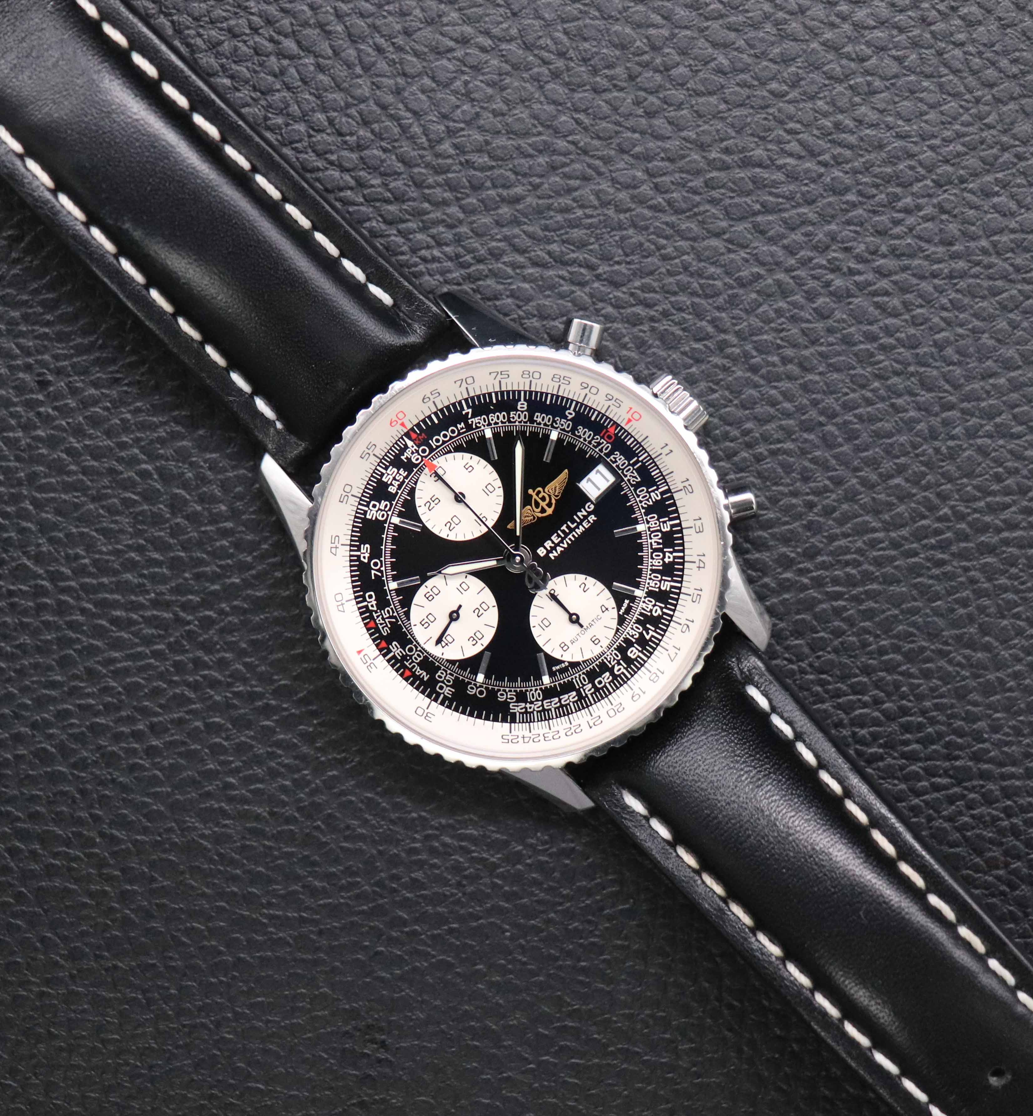 Breitling Old Navitimer A13322 Chronograph Black Dial 2001