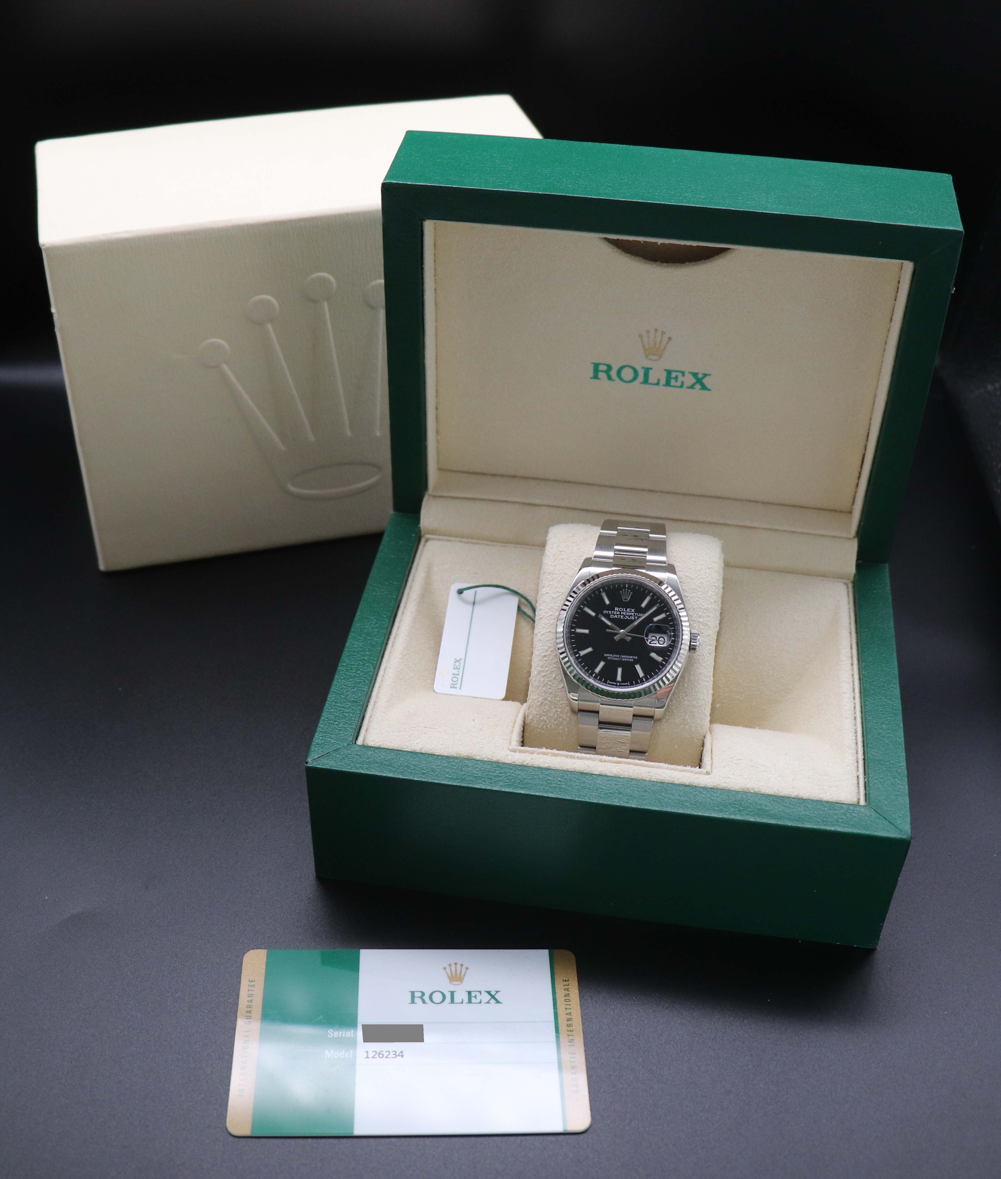 Rolex Datejust 126234 Black Dial Fullset 2020 Box+Papers