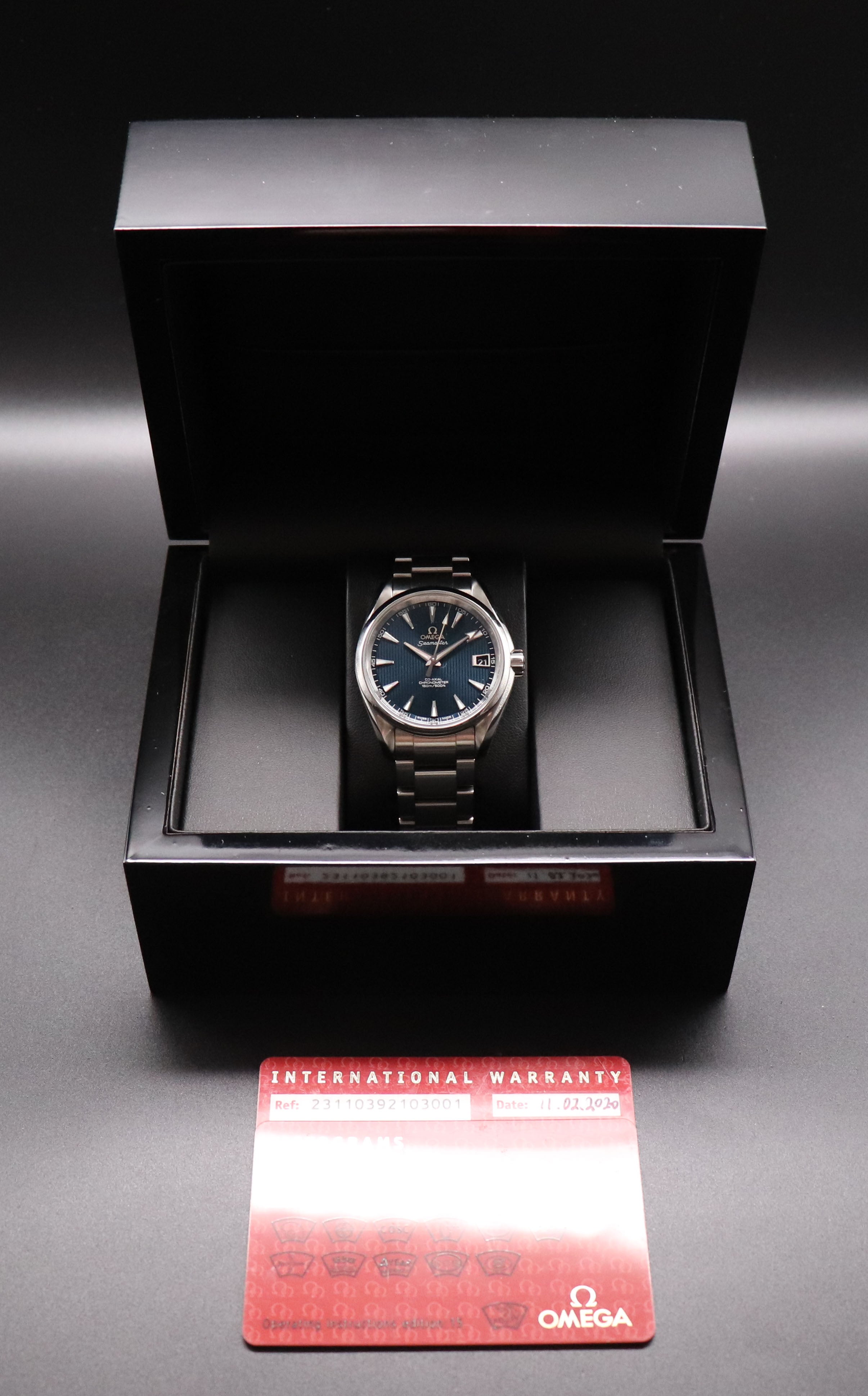 Omega Seamaster Aqua Terra 231.10.39.21.03.001 James Bond Skyfall 2020 Papers