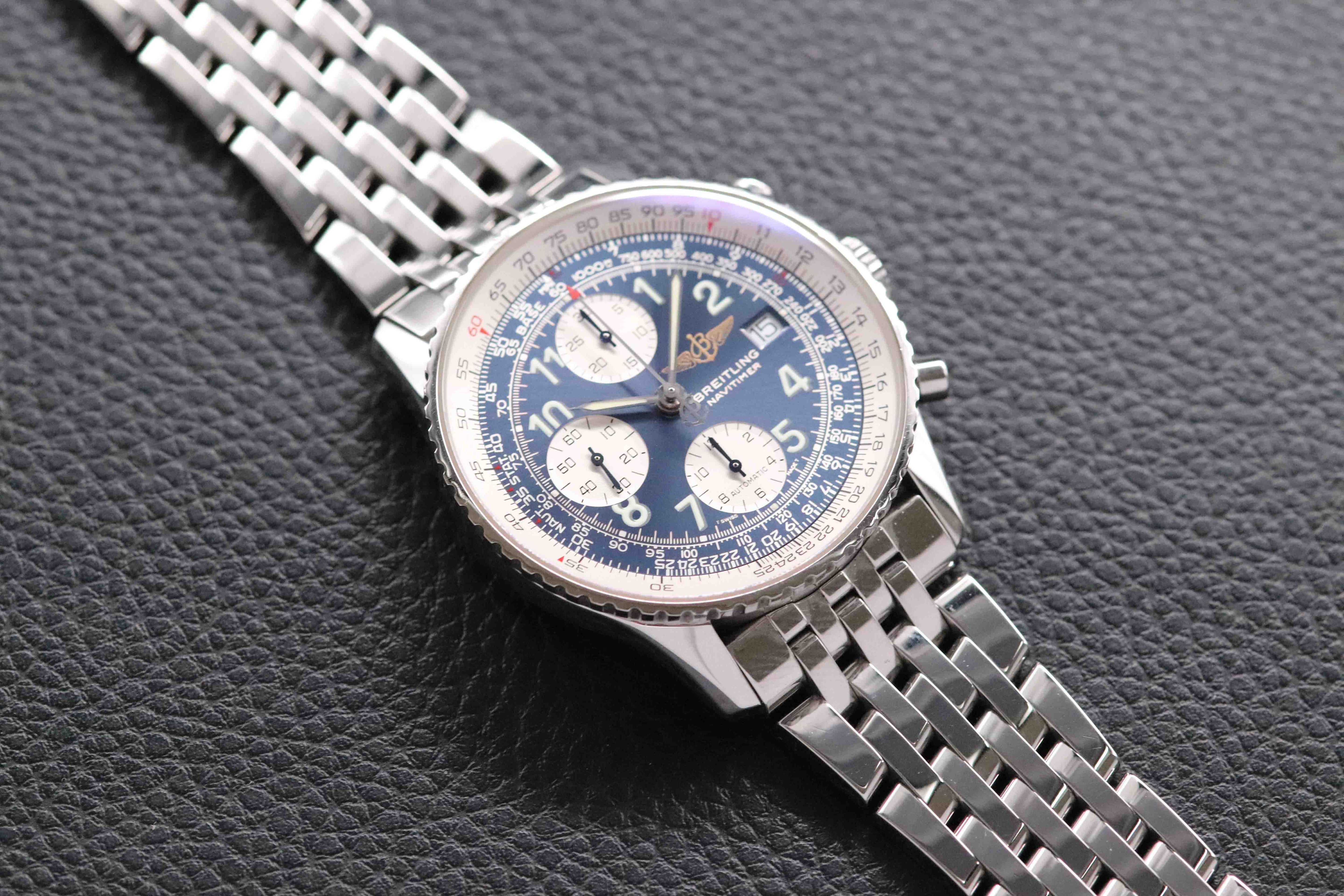 Breitling Old Navitimer A13322 Chronograph Blue Dial 2002