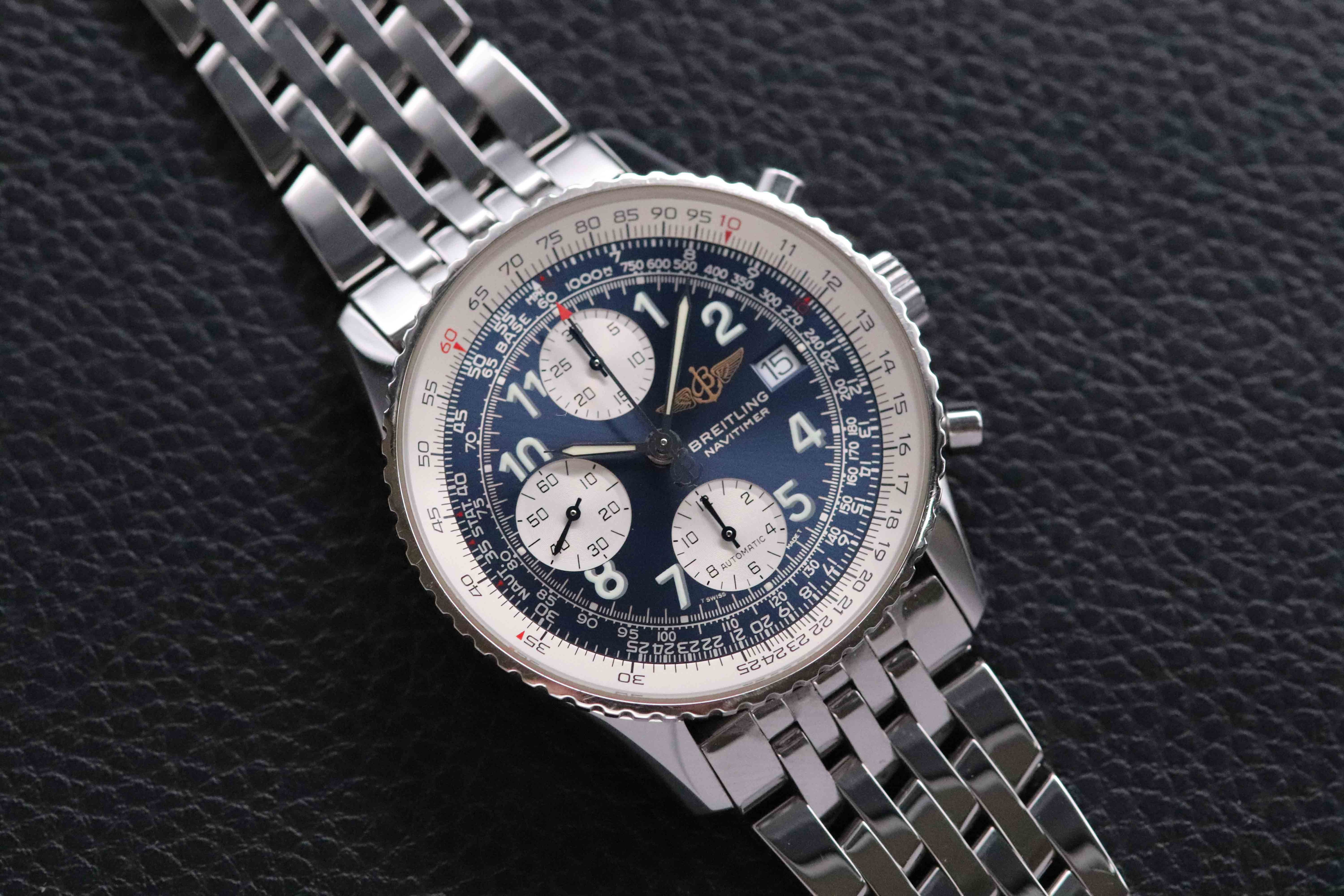 Breitling Old Navitimer A13322 Chronograph Blue Dial 2002