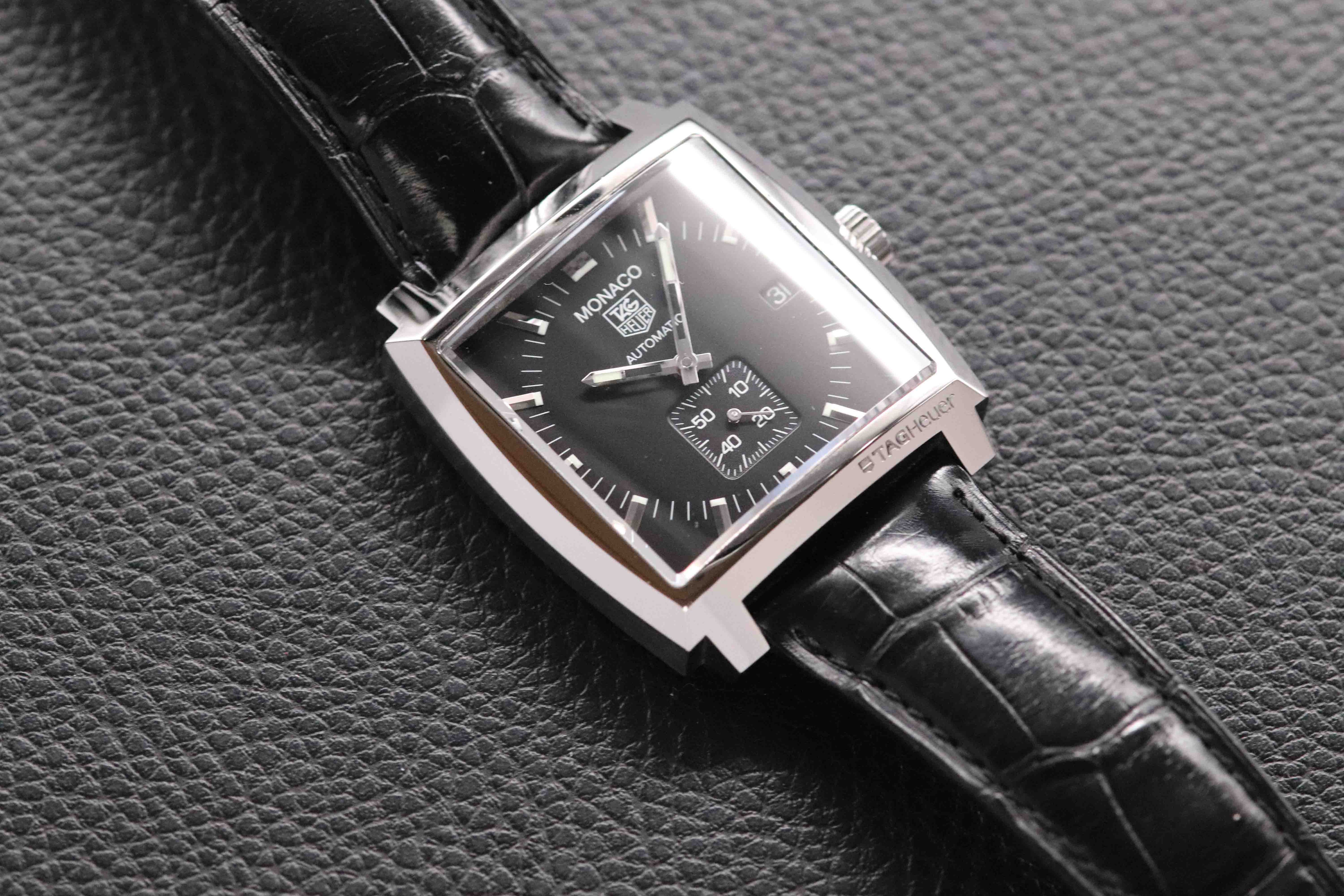 Tag Heuer Monaco WW2110 Black Dial 2018 Papers