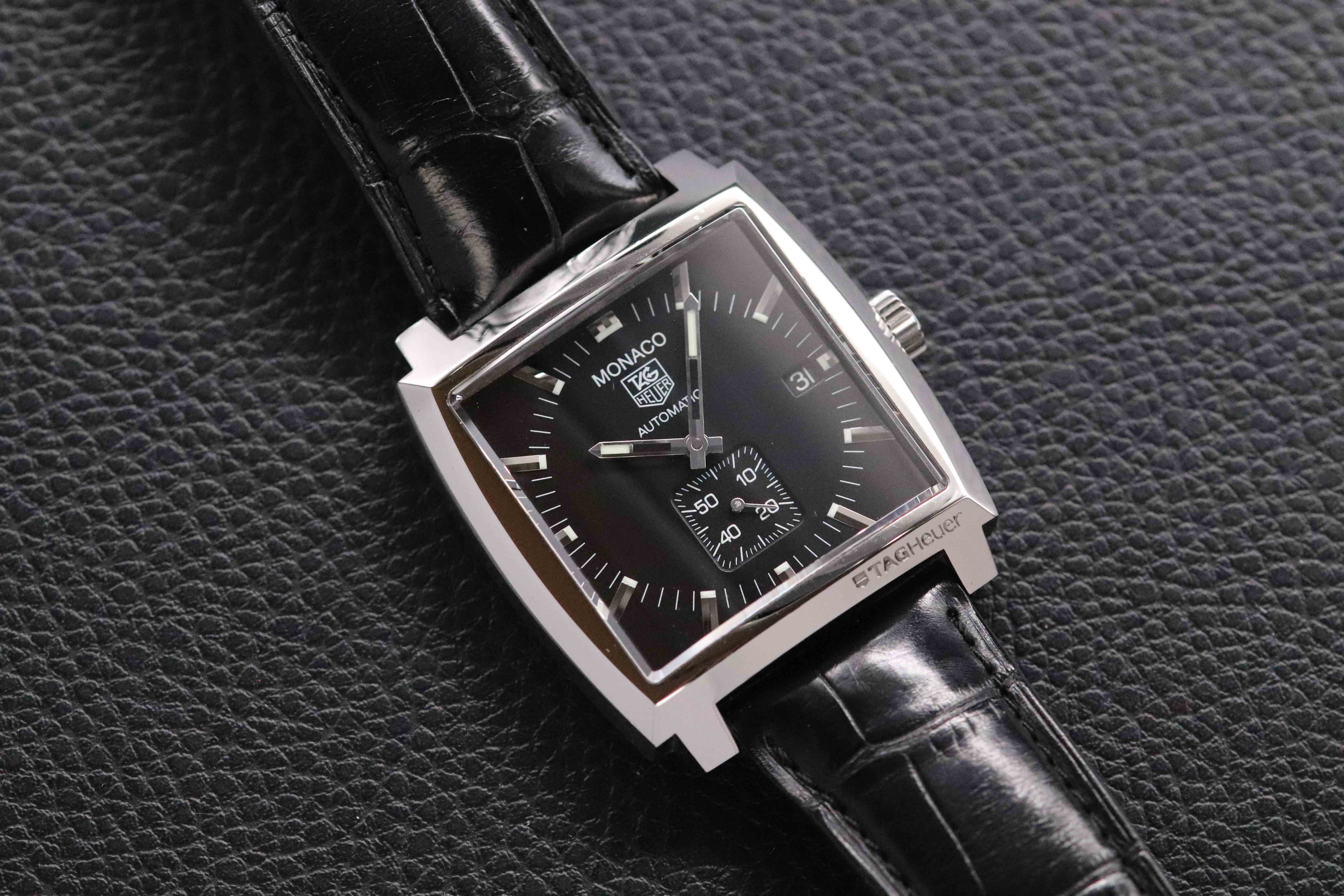 Tag Heuer Monaco WW2110 Black Dial 2018 Papers