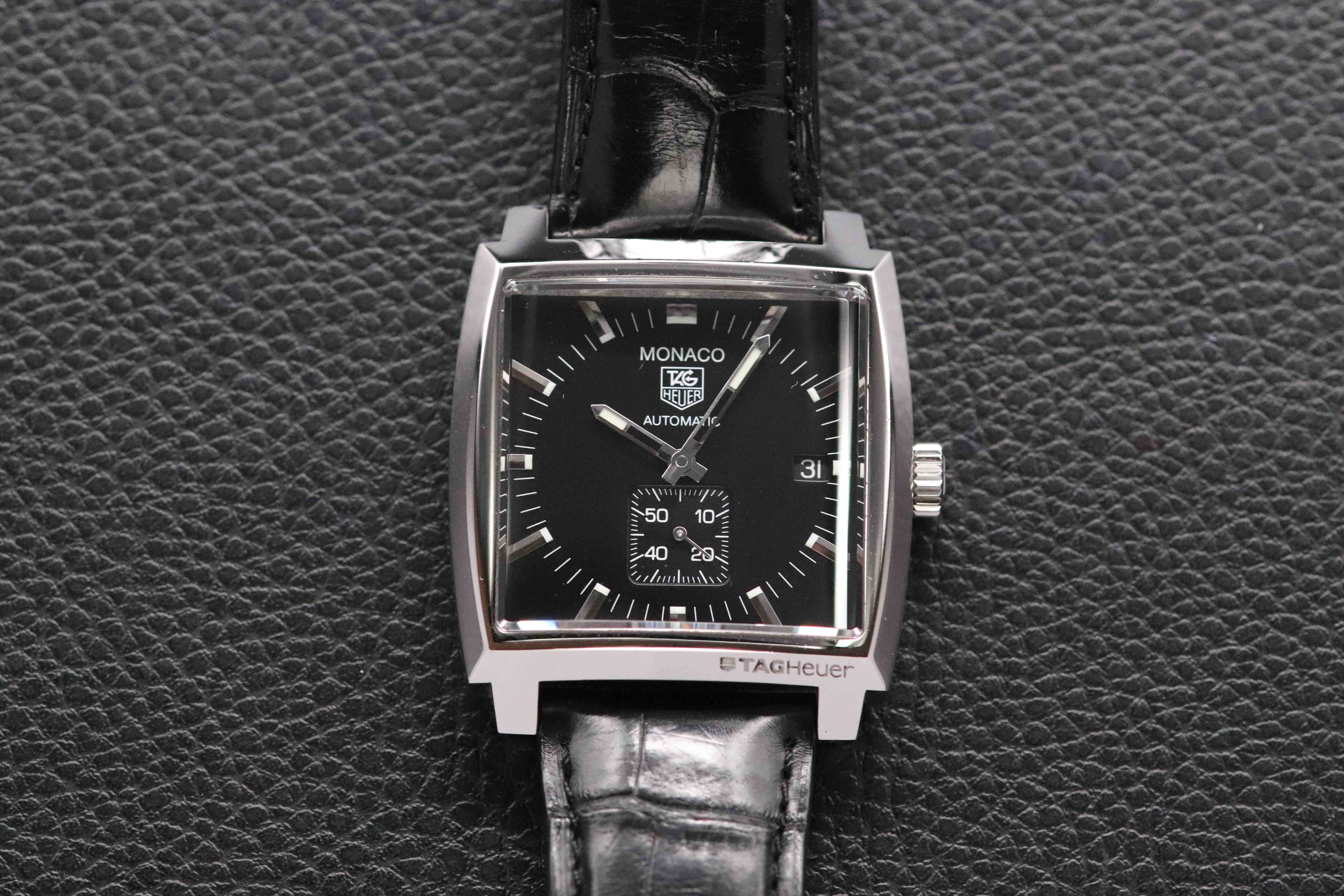 Tag Heuer Monaco WW2110 Black Dial 2018 Papers