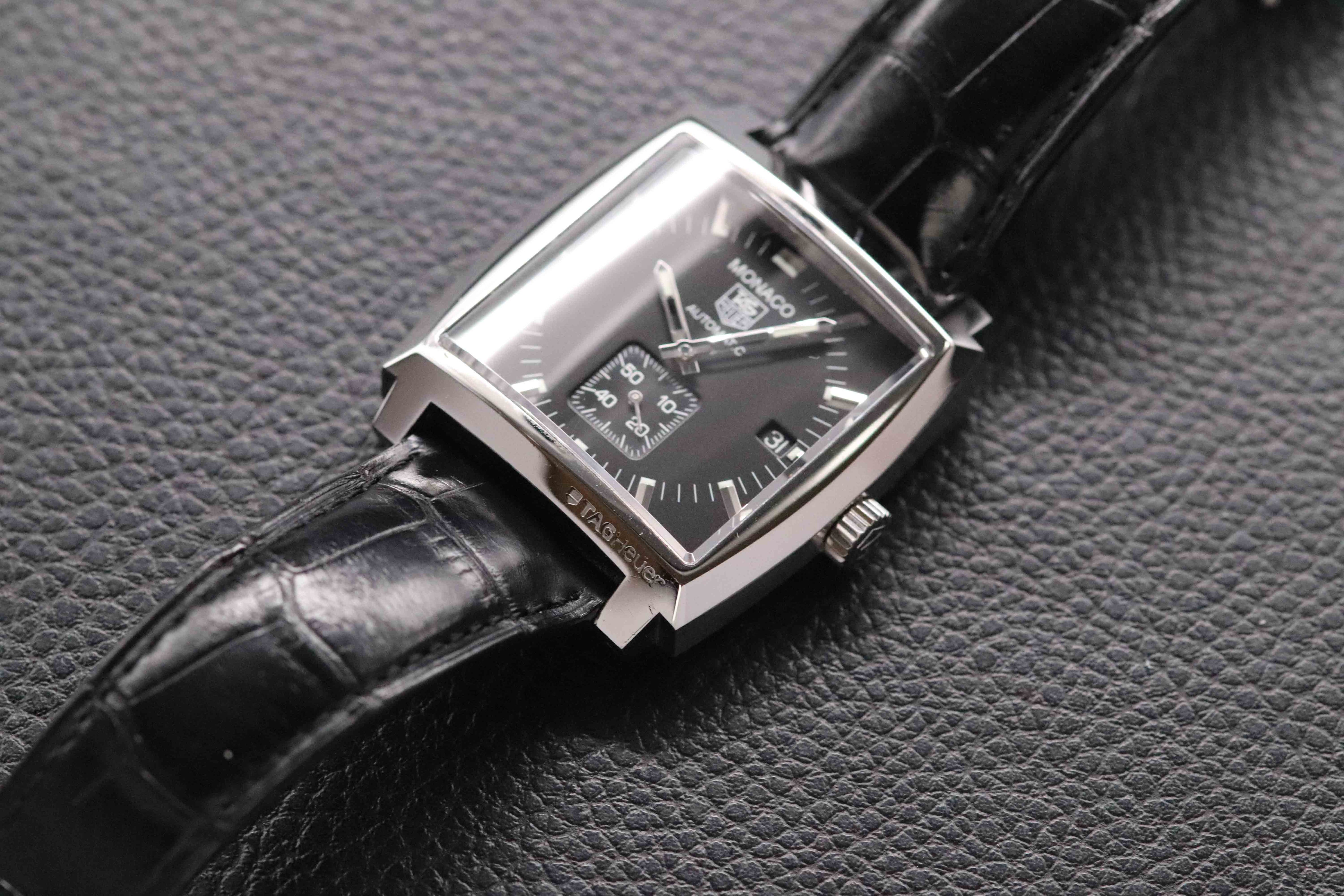 Tag Heuer Monaco WW2110 Black Dial 2018 Papers