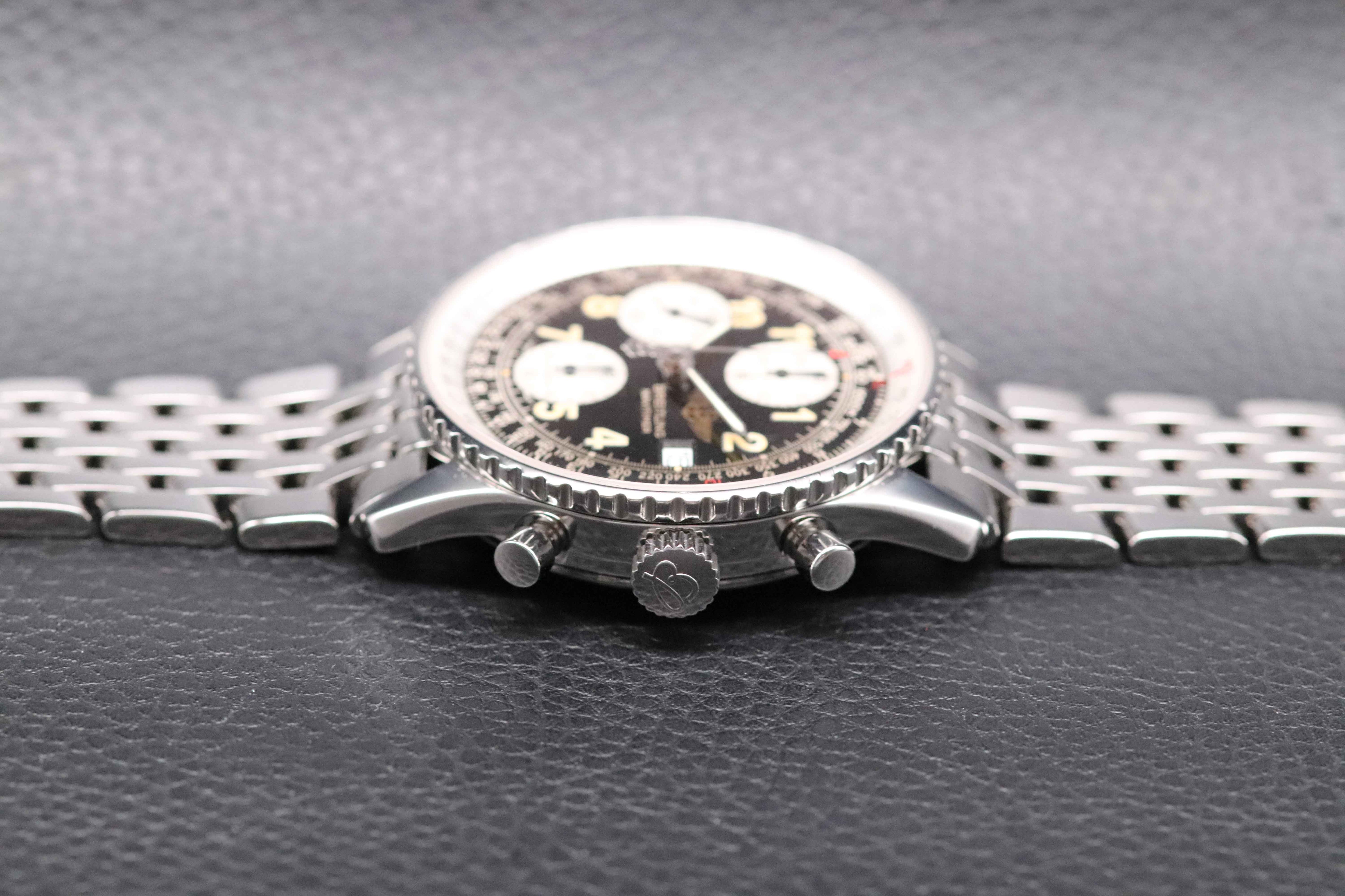 Breitling Old Navitimer A13022 Chronograph Black Dial Papers 1996