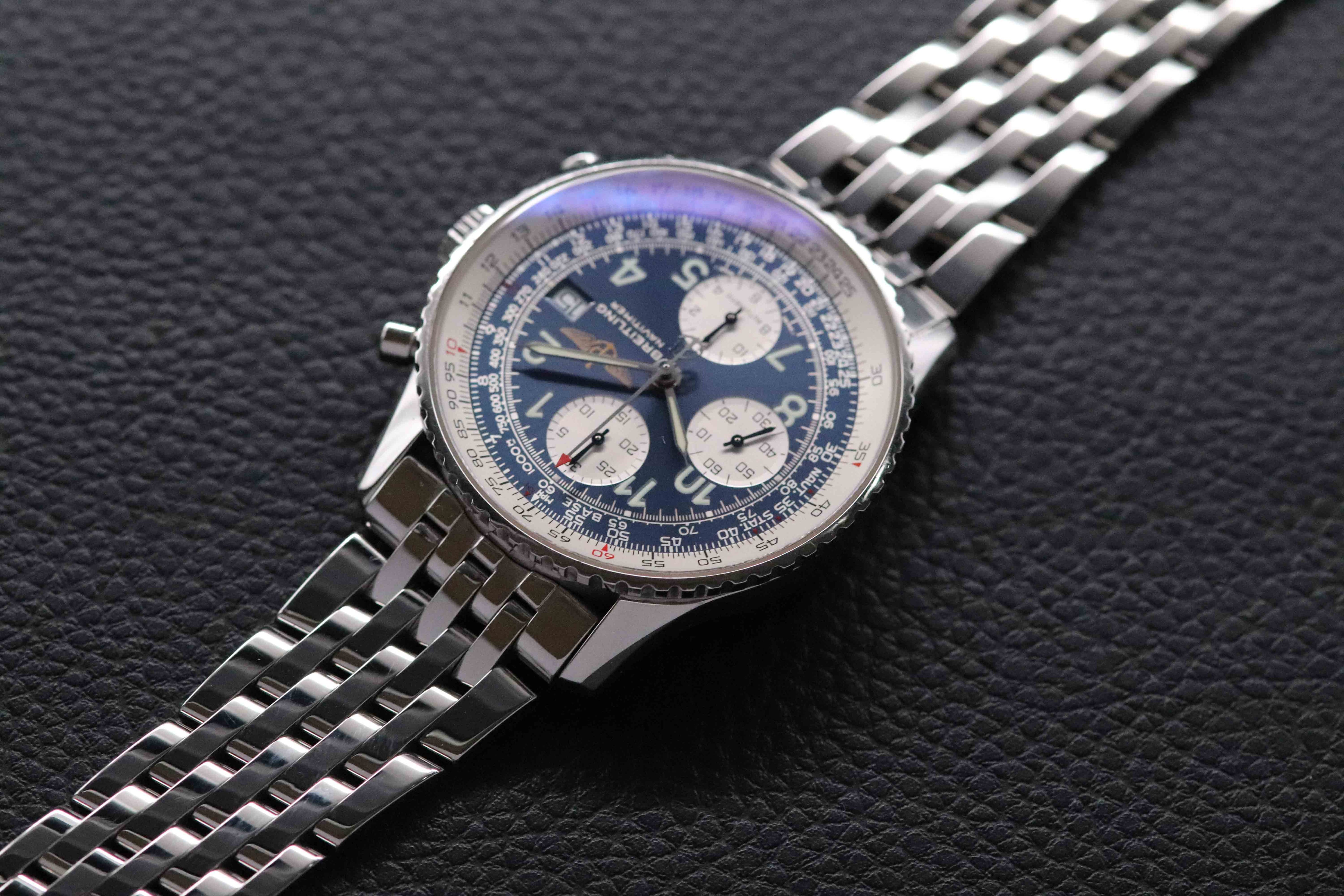 Breitling Old Navitimer A13322 Chronograph Blue Dial 2002