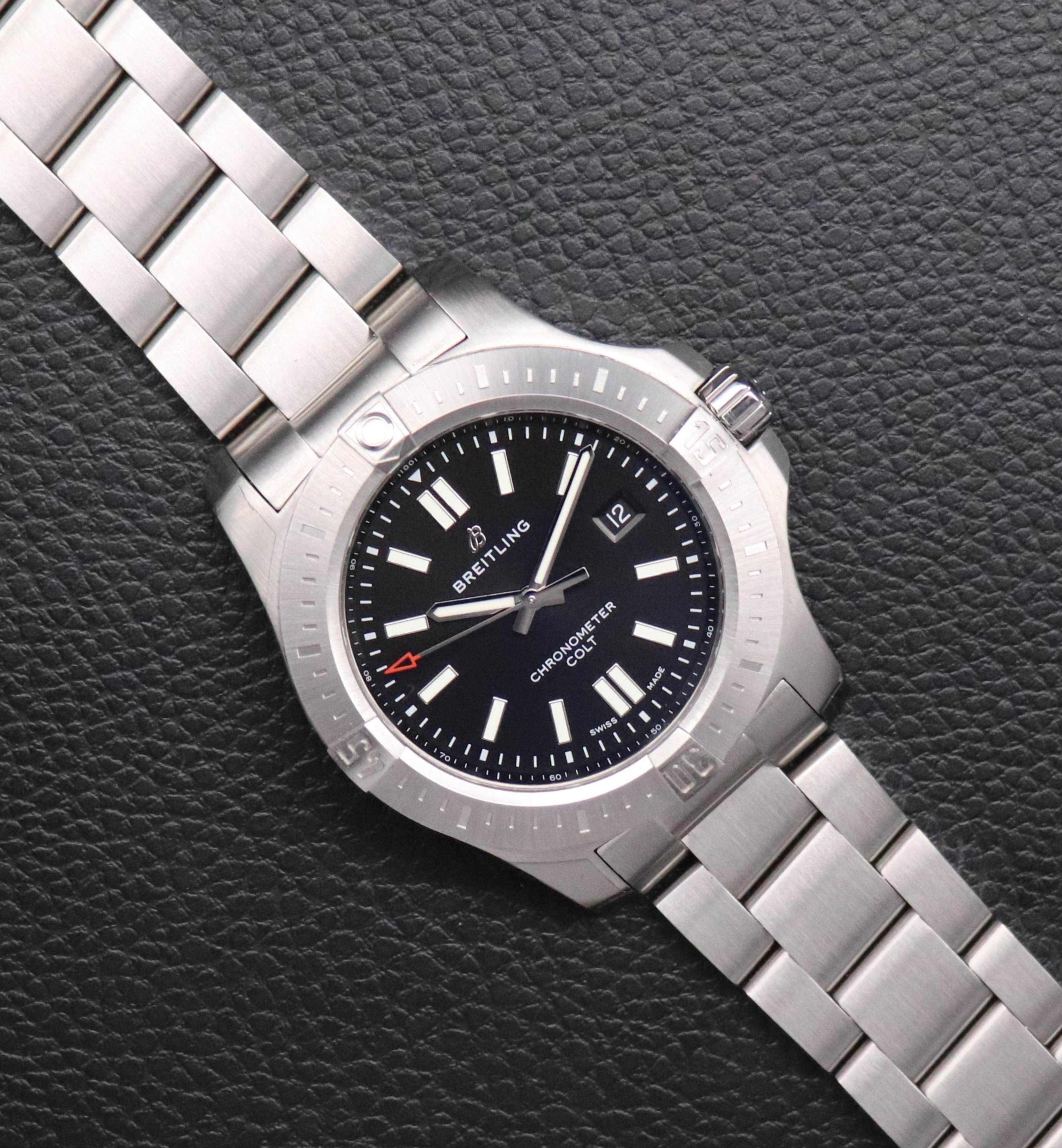 Breitling Colt A17388 Black Dial Fullset 2023 Box+Papers