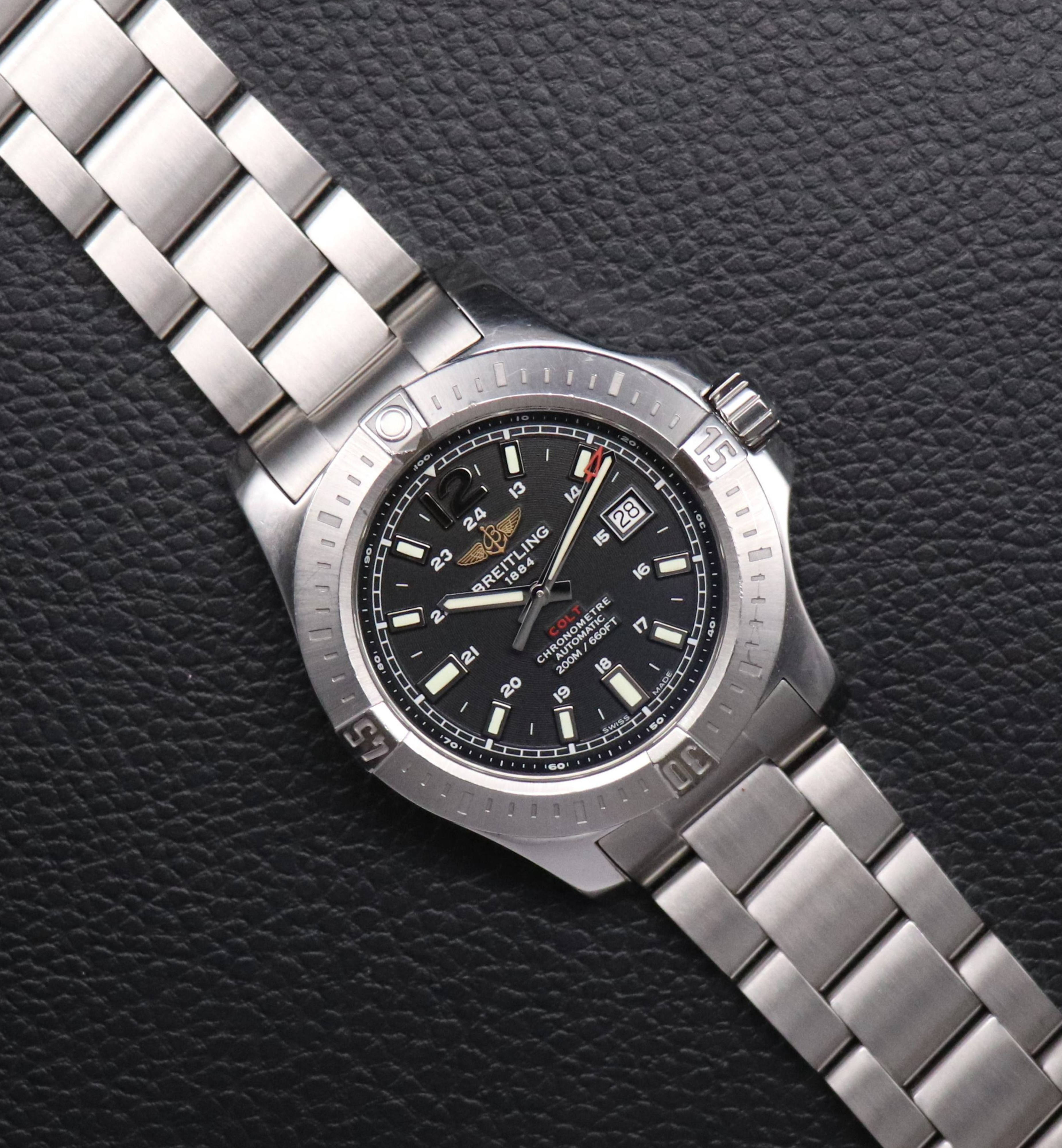 Breitling Colt A17388 Black Dial Fullset 2016 Box+Papers