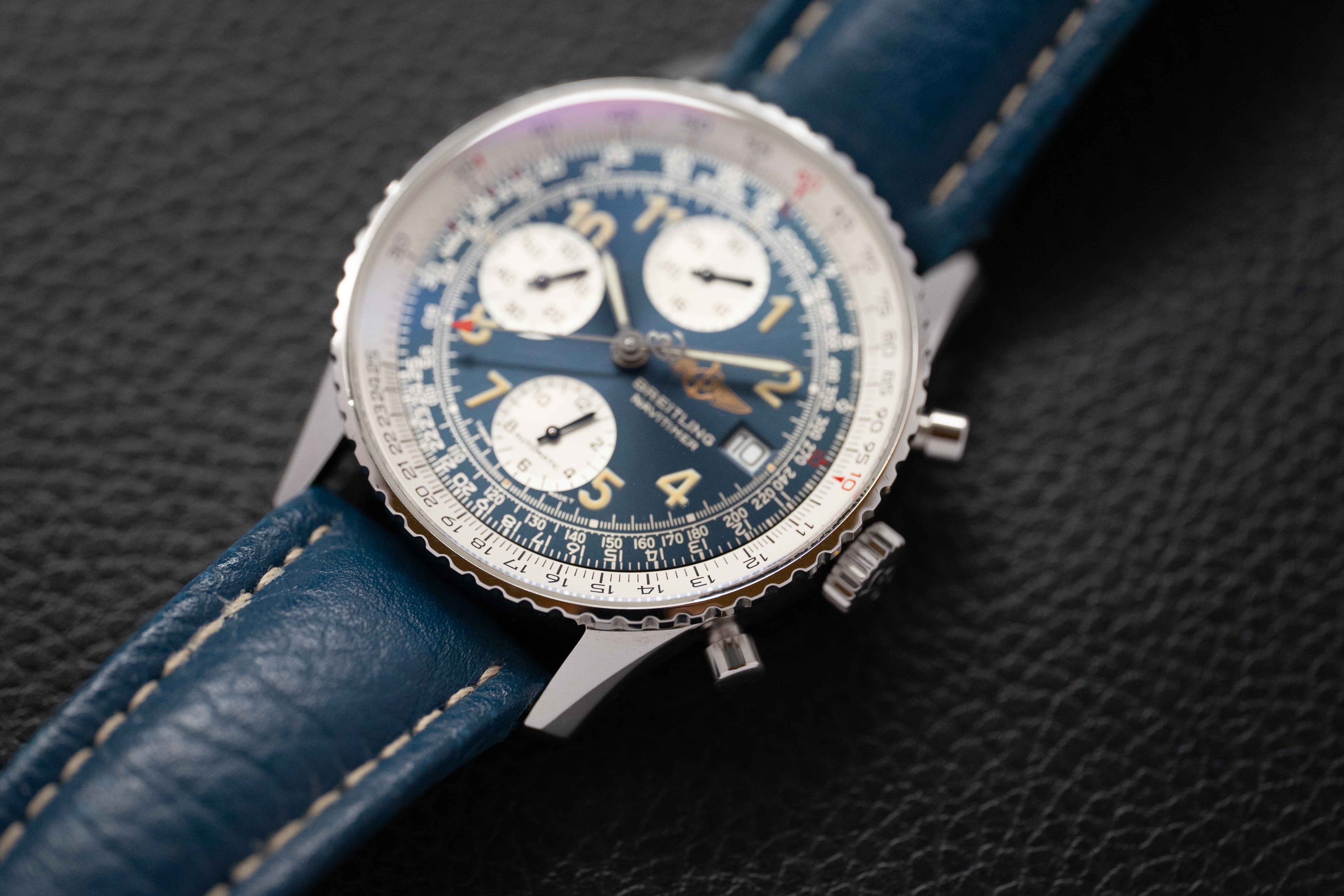 Breitling Old Navitimer A13022 Chronograph Blue Dial 1999