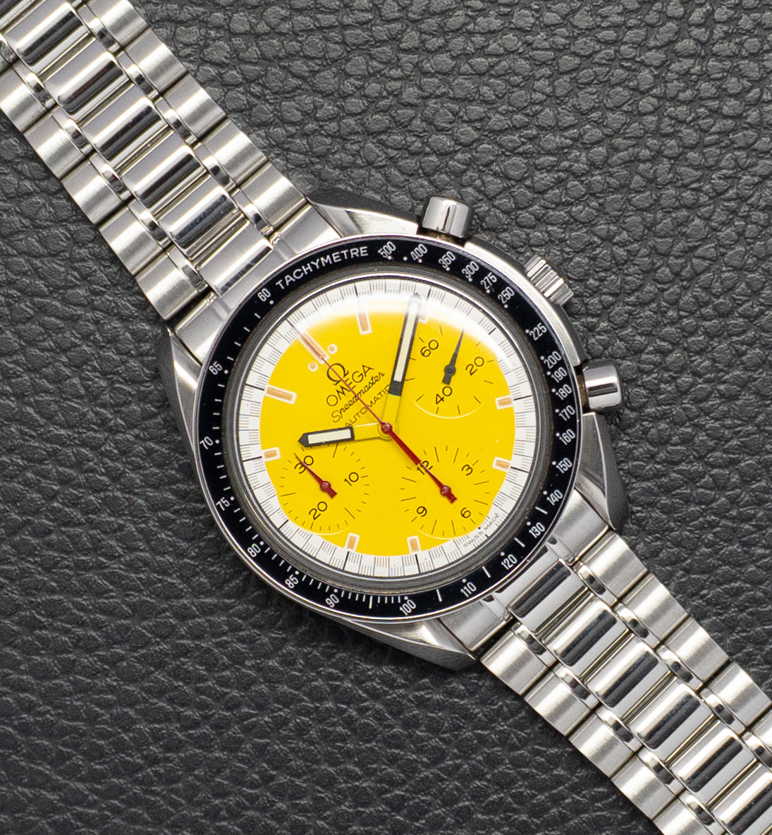 Omega Speedmaster Reduced 3510.12 Schumacher Fullset Yellow Dial Box+Papers 1998