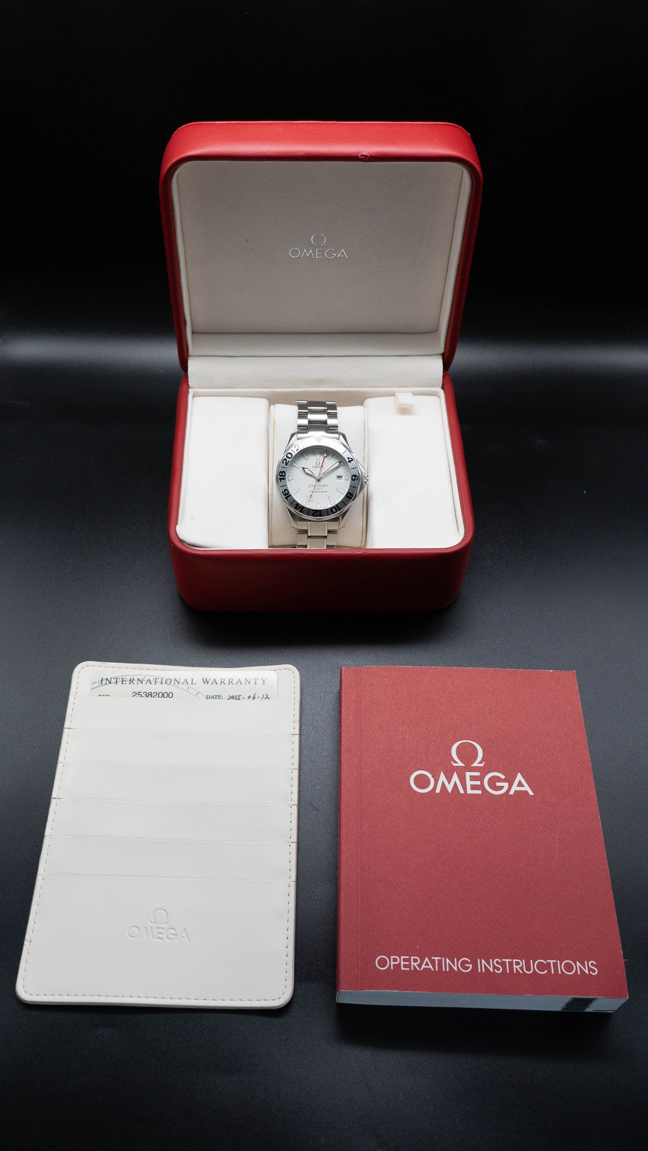 Omega Seamaster GMT 2538.20 White Dial Fullset 2015 Box+Papers Albino