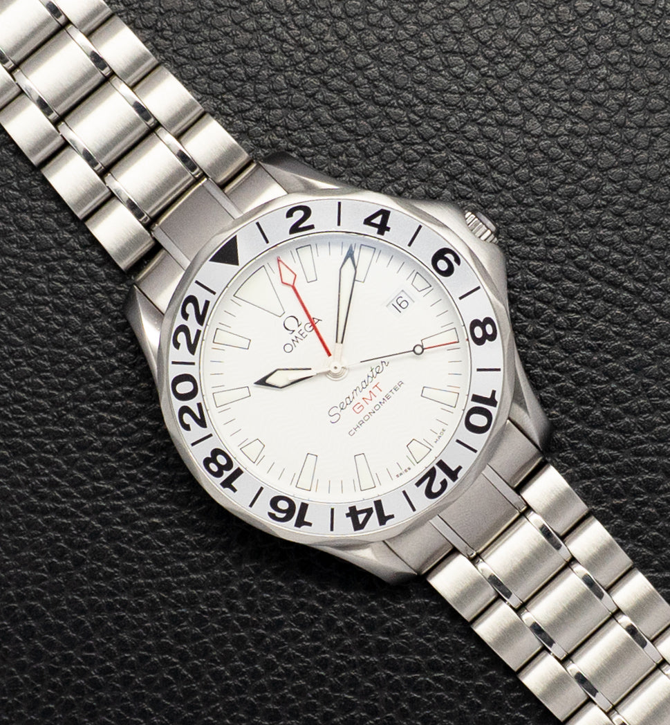 Omega Seamaster GMT 2538.20 White Dial Fullset 2015 Box+Papers Albino