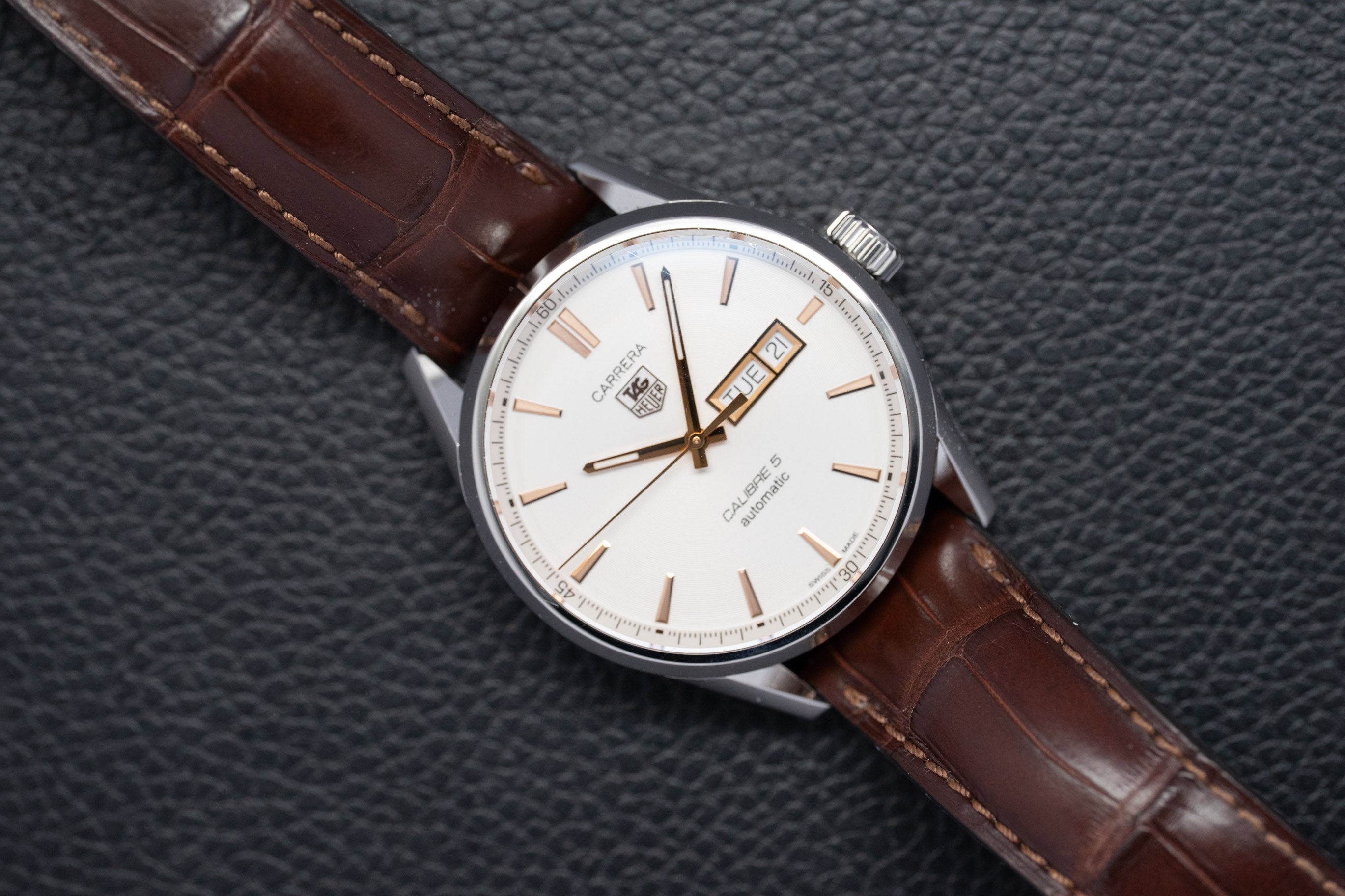 Tag Heuer Carrera Calibre 5 WAR201D Silver Fullset 2019 Box+Papers