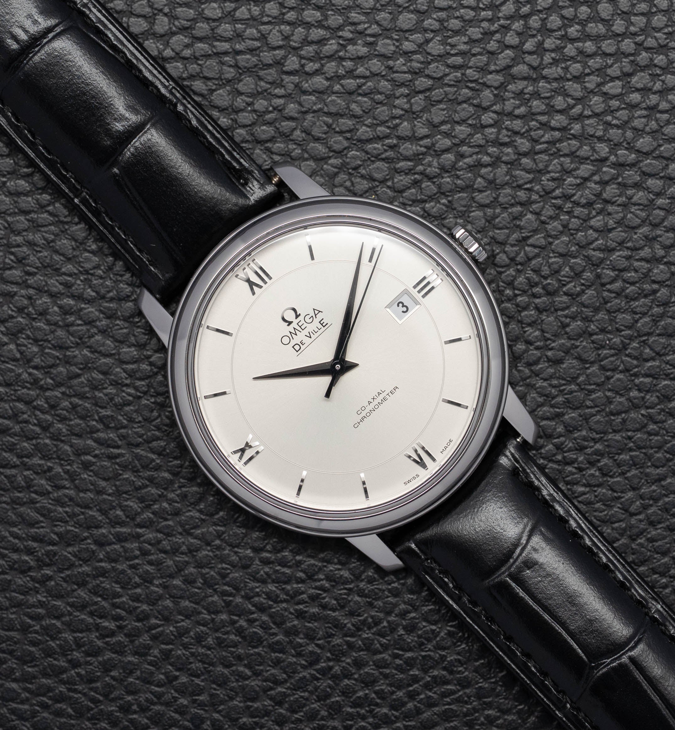 Omega De Ville Prestige 424.13.40.20.02.001 Silver Dial 2014 Papers