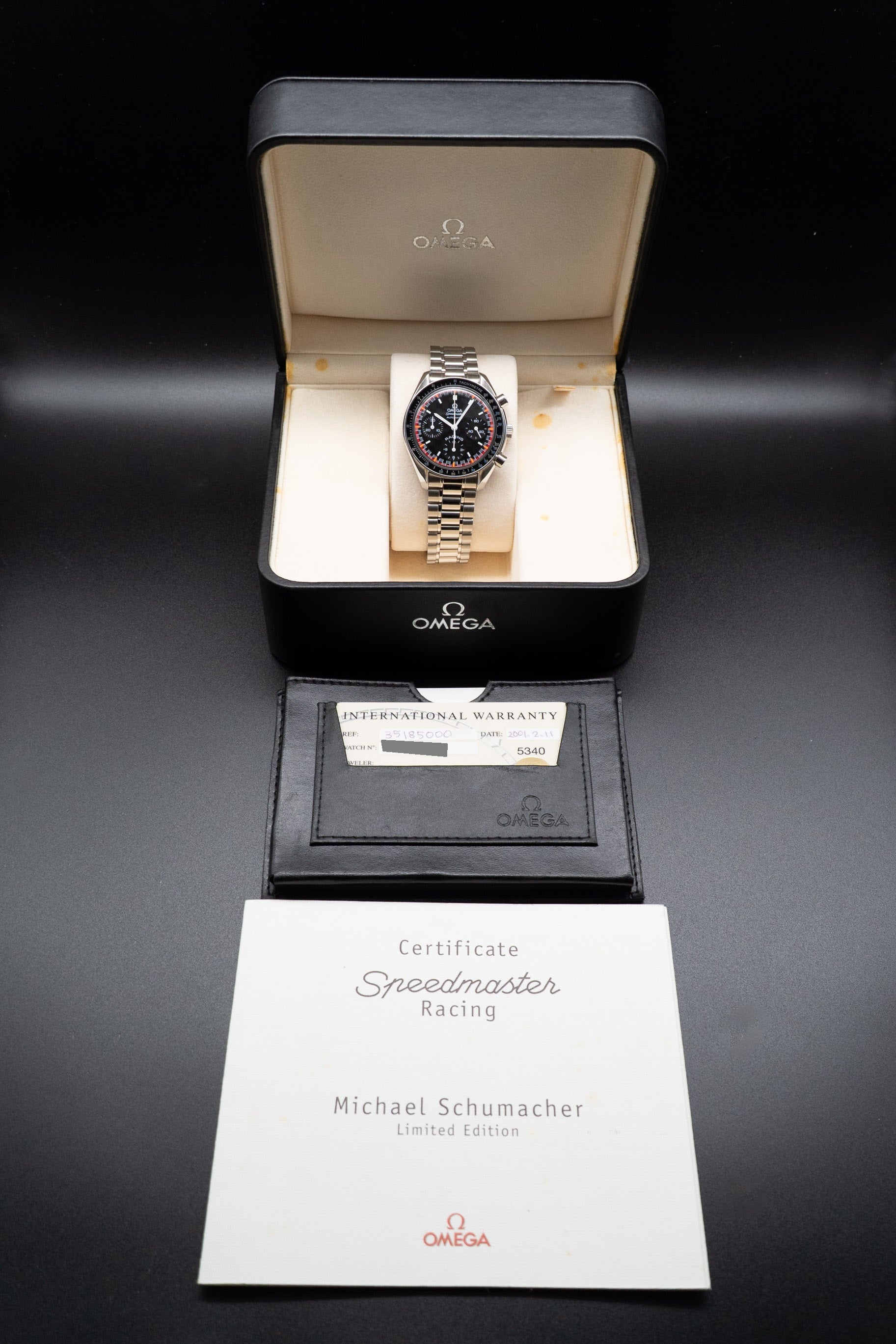 Omega Speedmaster Reduced Schumacher 3518.50 Fullset 2001 Box+Papers
