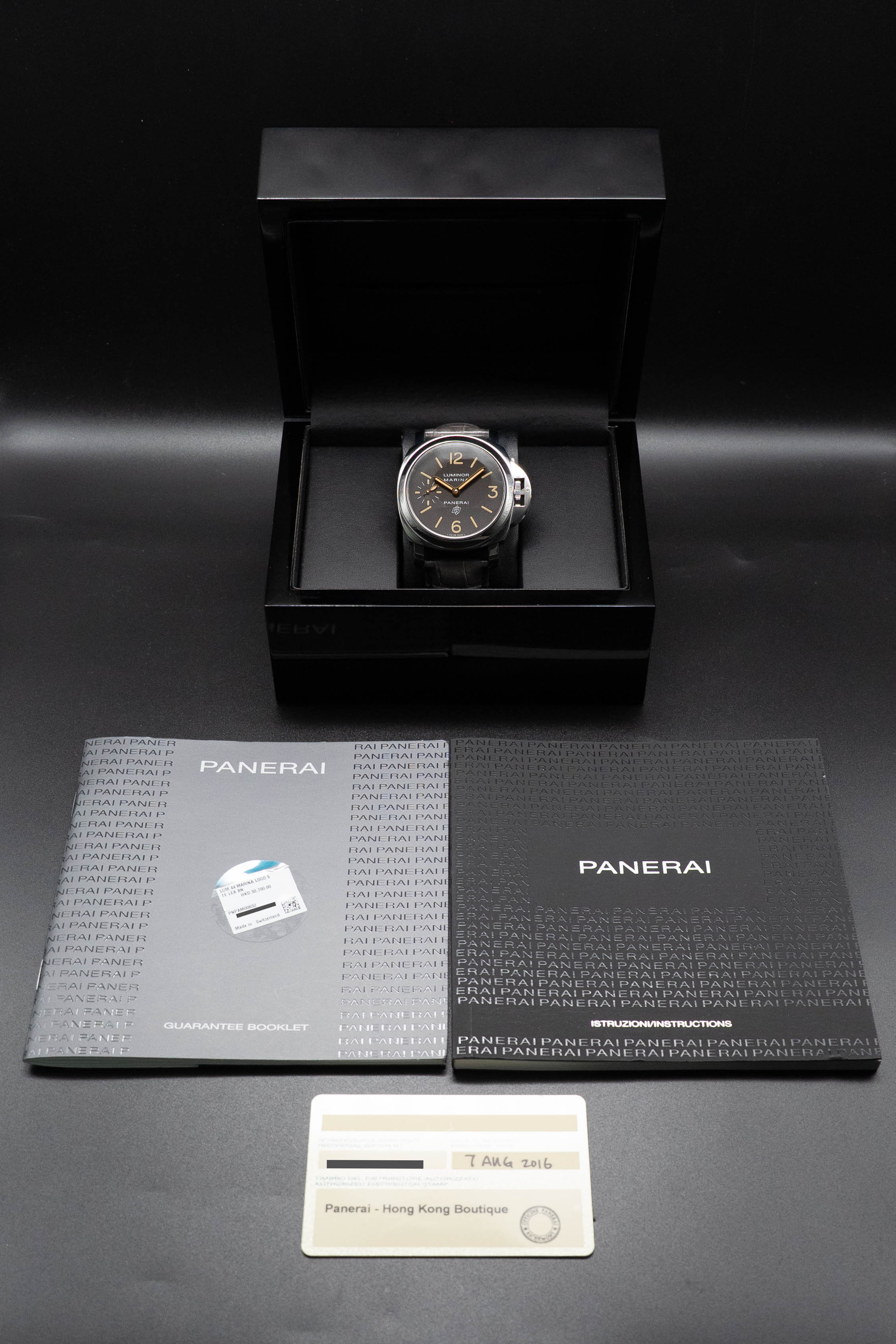 Panerai Luminor Marina 8 Days PAM00632 Black Dial Papers 2016