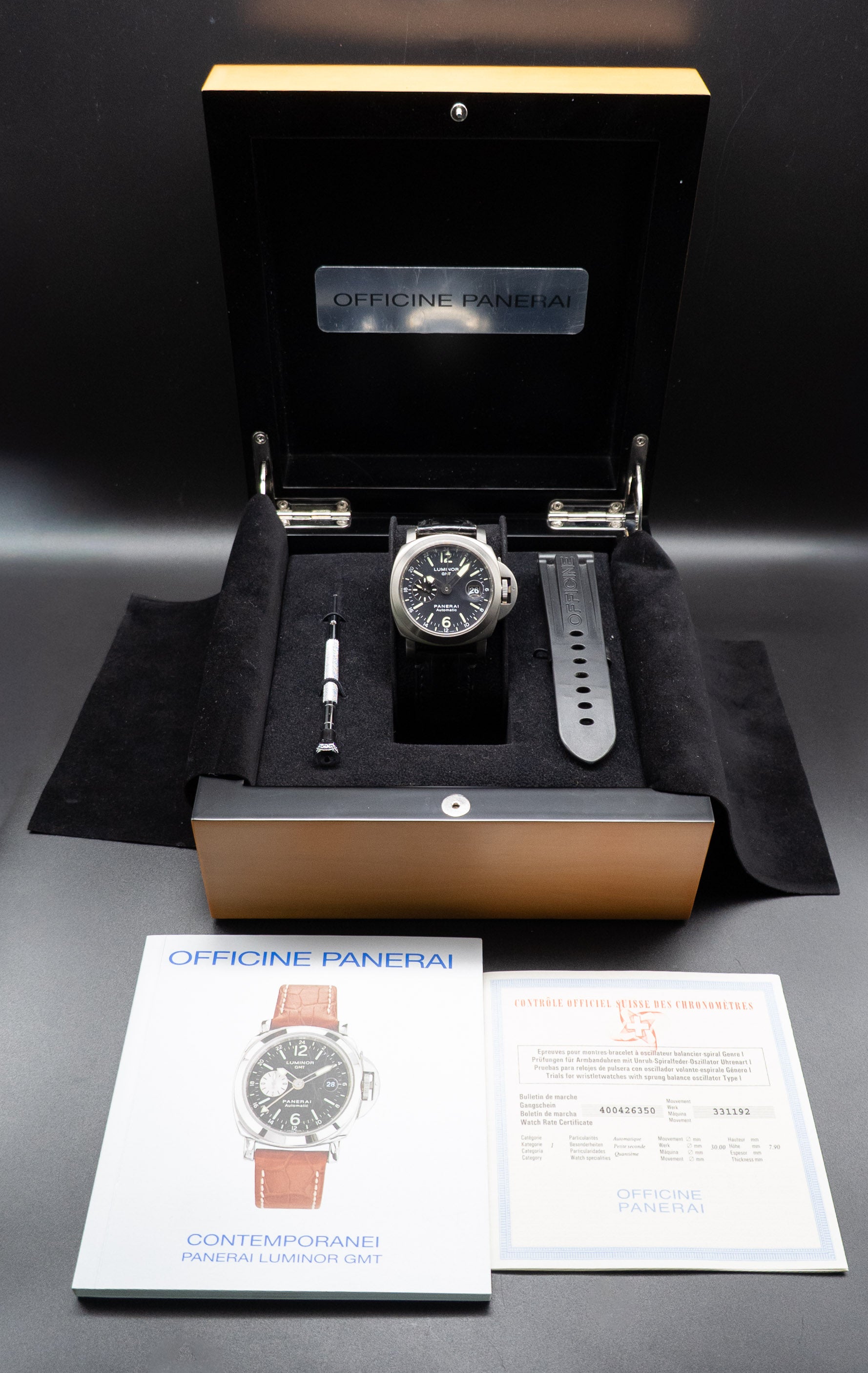 Panerai Luminor GMT PAM00089 Gray Dial 2005 Box