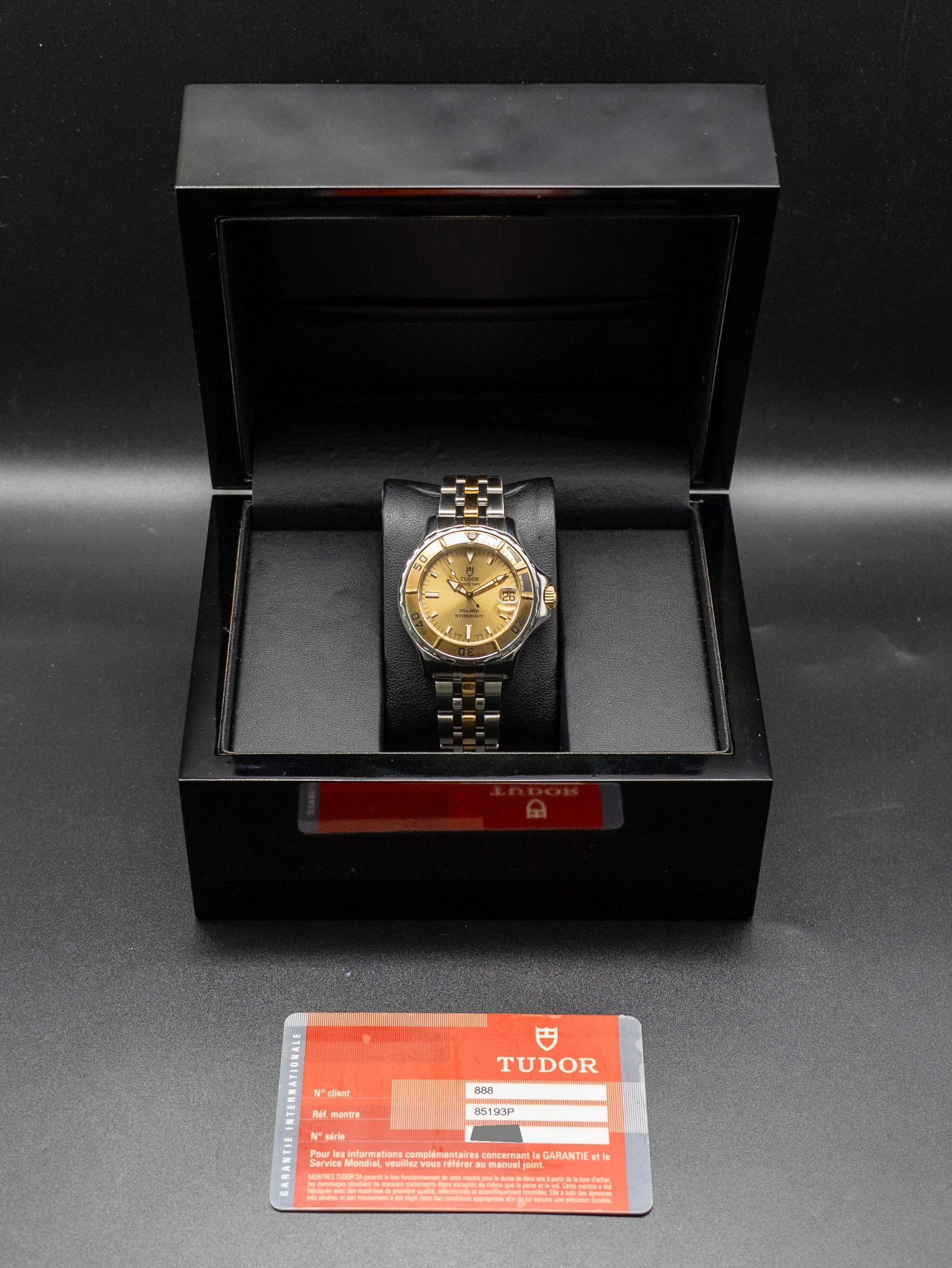 Tudor Hydronaut 85193P Black Dial 2011 Papers